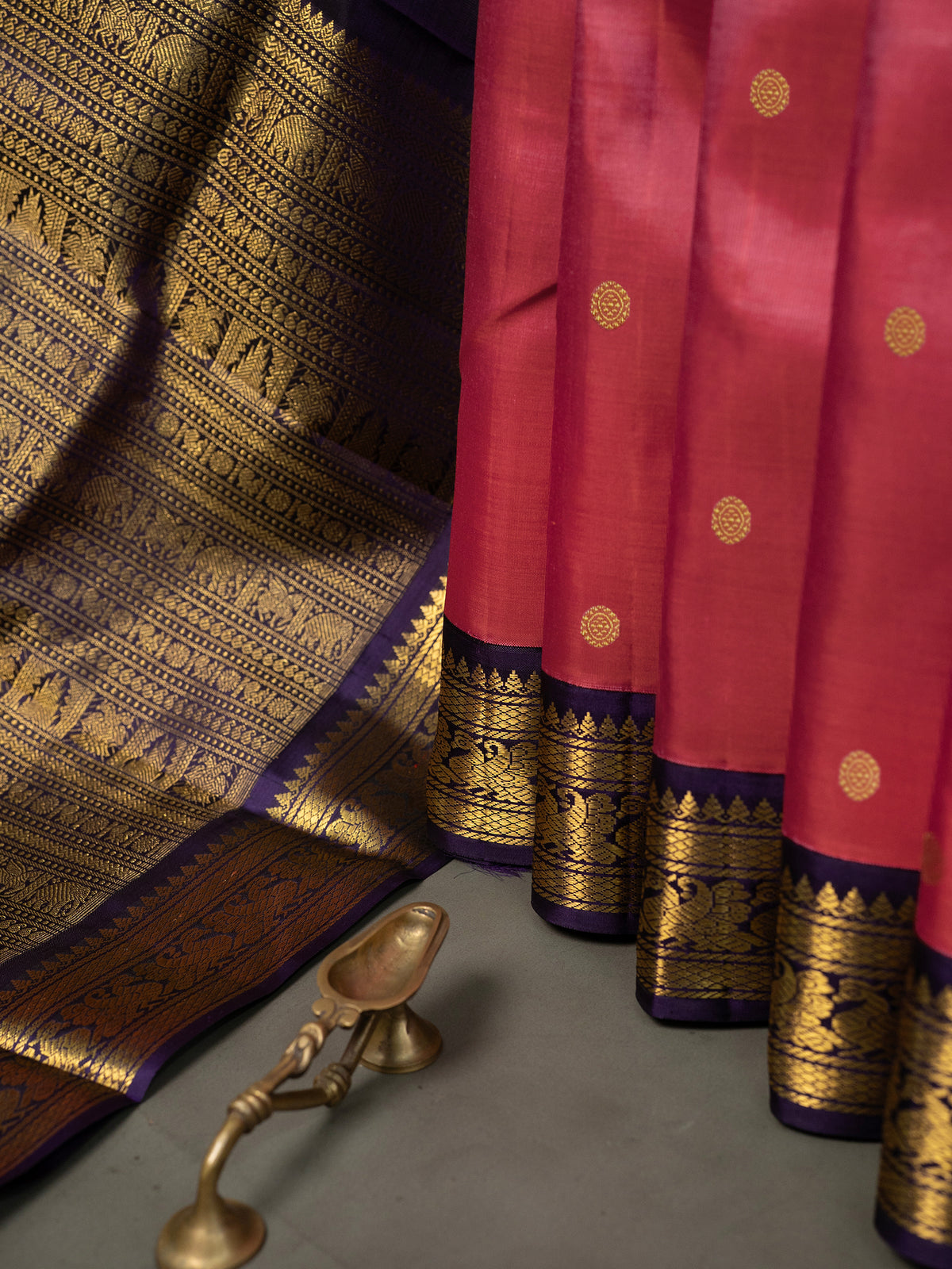 Kanagambaram Korvai :Kanjipuram Silk Saree CLSA10967