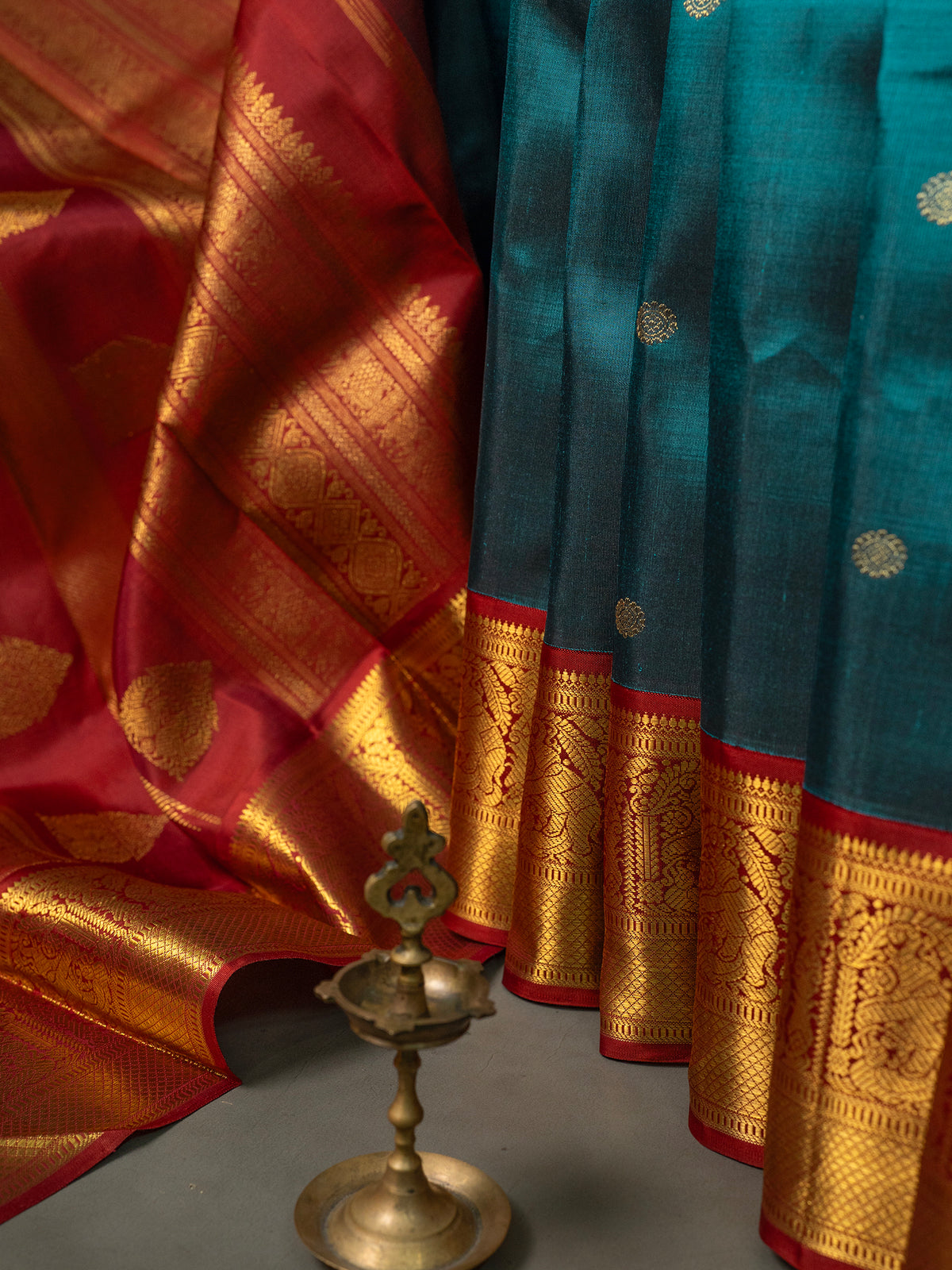 Rama green color Korvai /Kanjipuram Silk Saree CLSA11337