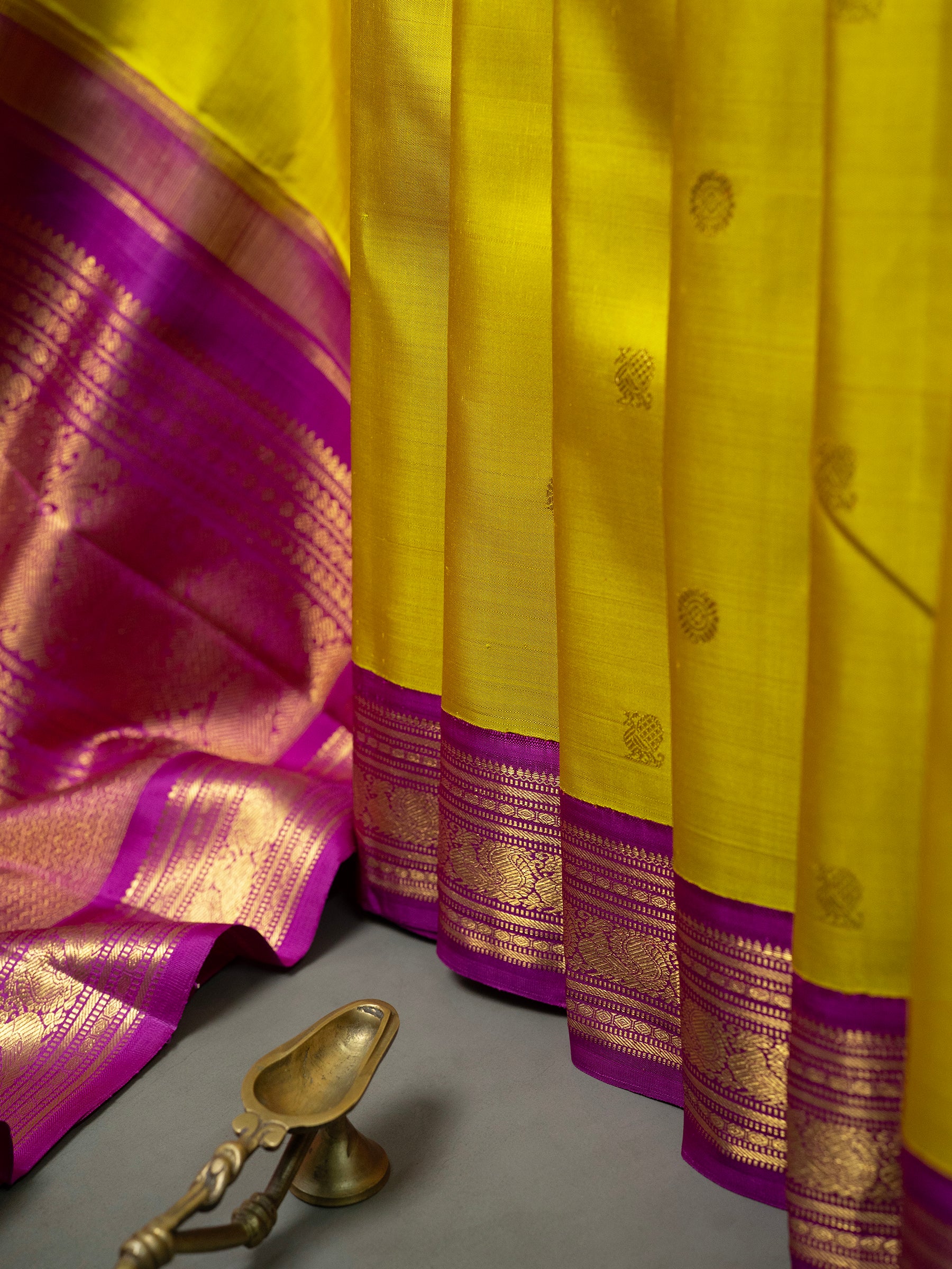 Sampanga colour korvai / Kanjipuram Silk Saree CLSA11450