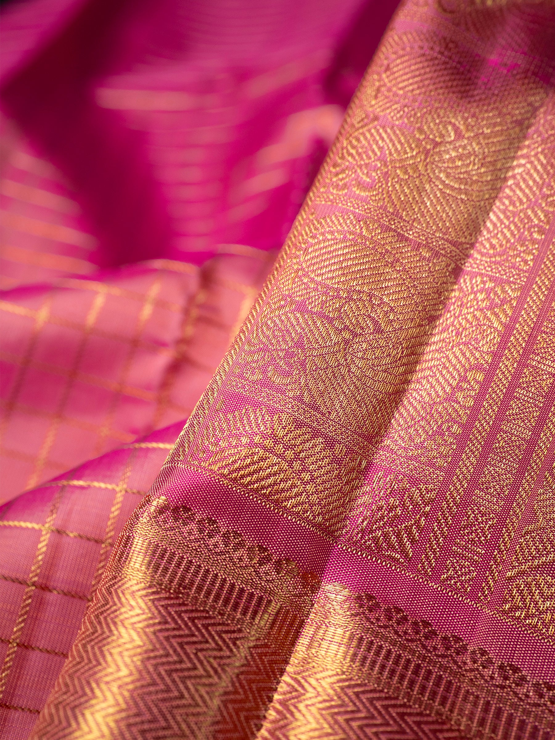 Onion pink zari kattam Kanjipuram Silk Saree CLSA5752