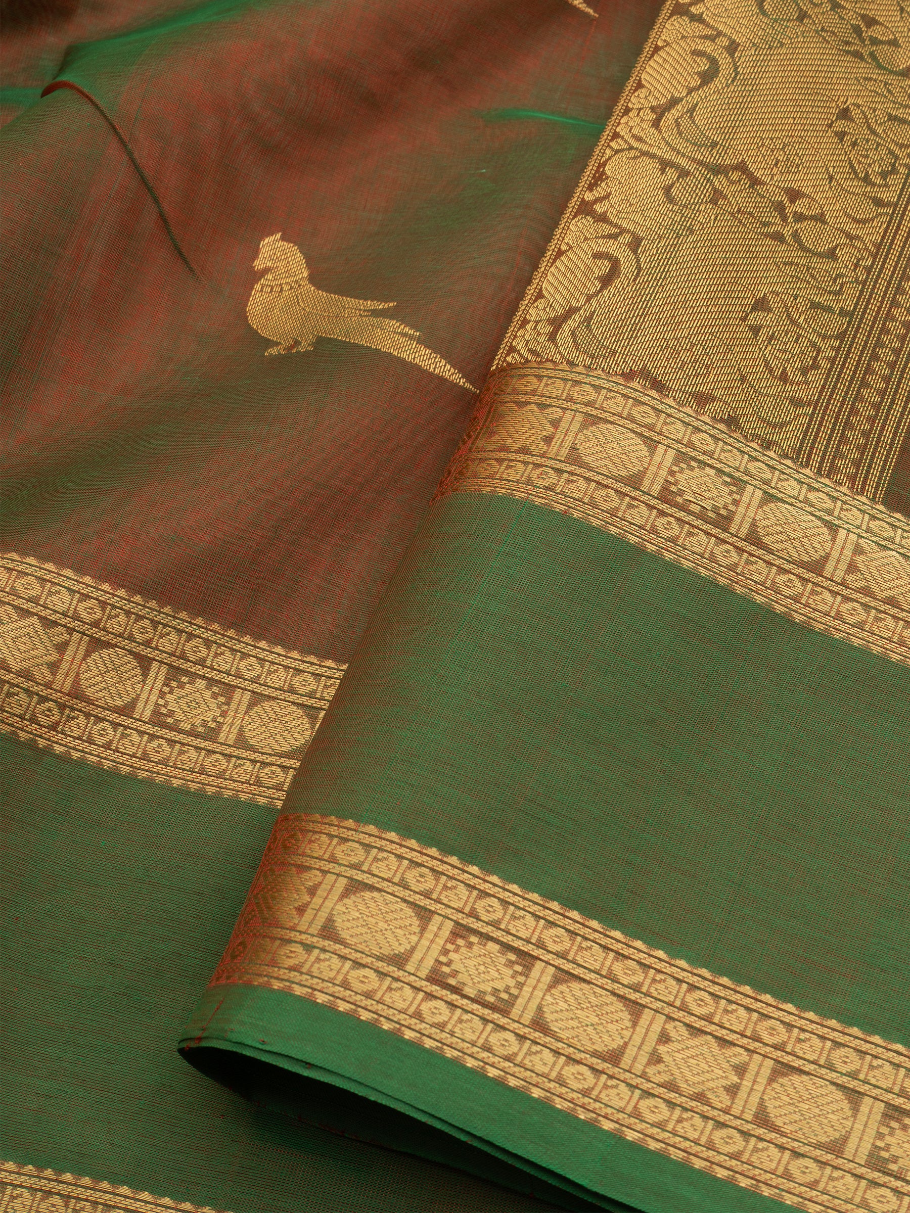 Maanthulir kili butta rettapet border/ Silk Cotton Saree CLSA6612