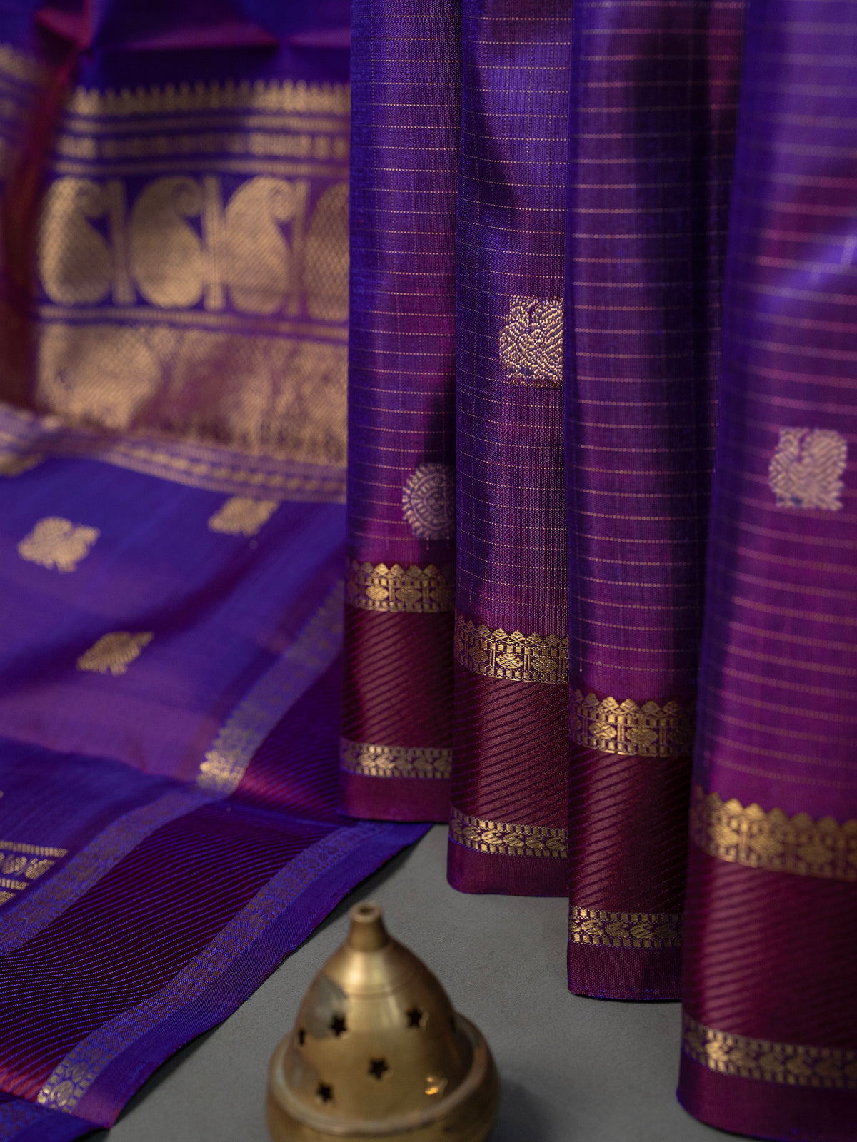 Brinjal vairaoosi Kattam Butta / Kanjipuram Silk Saree CLSA6772