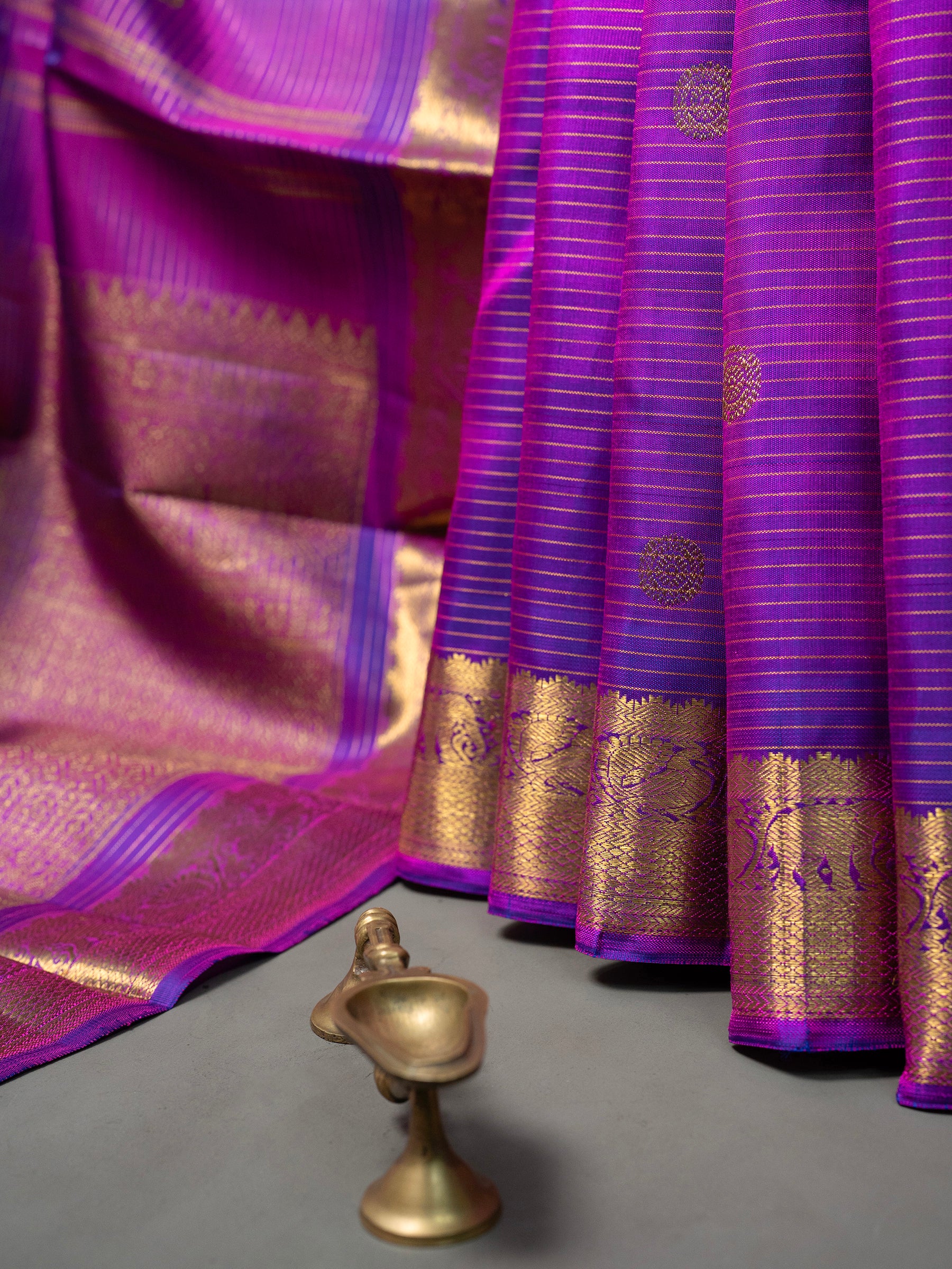 Purple thanthi kambi Kanjipuram Silk Saree CLSA9338