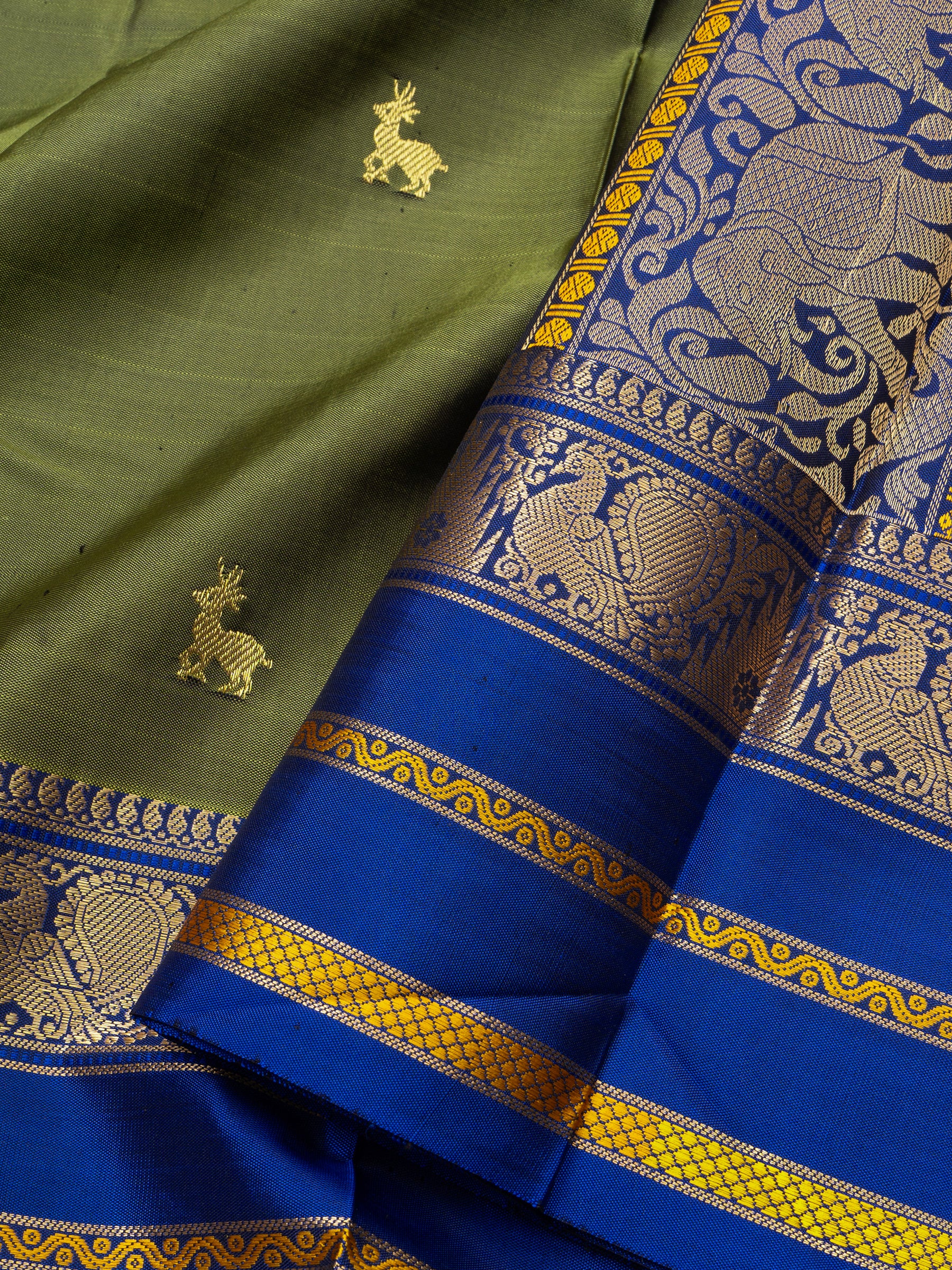 Mehandi green and blue / special edition kanjipuram silk CLSA2755