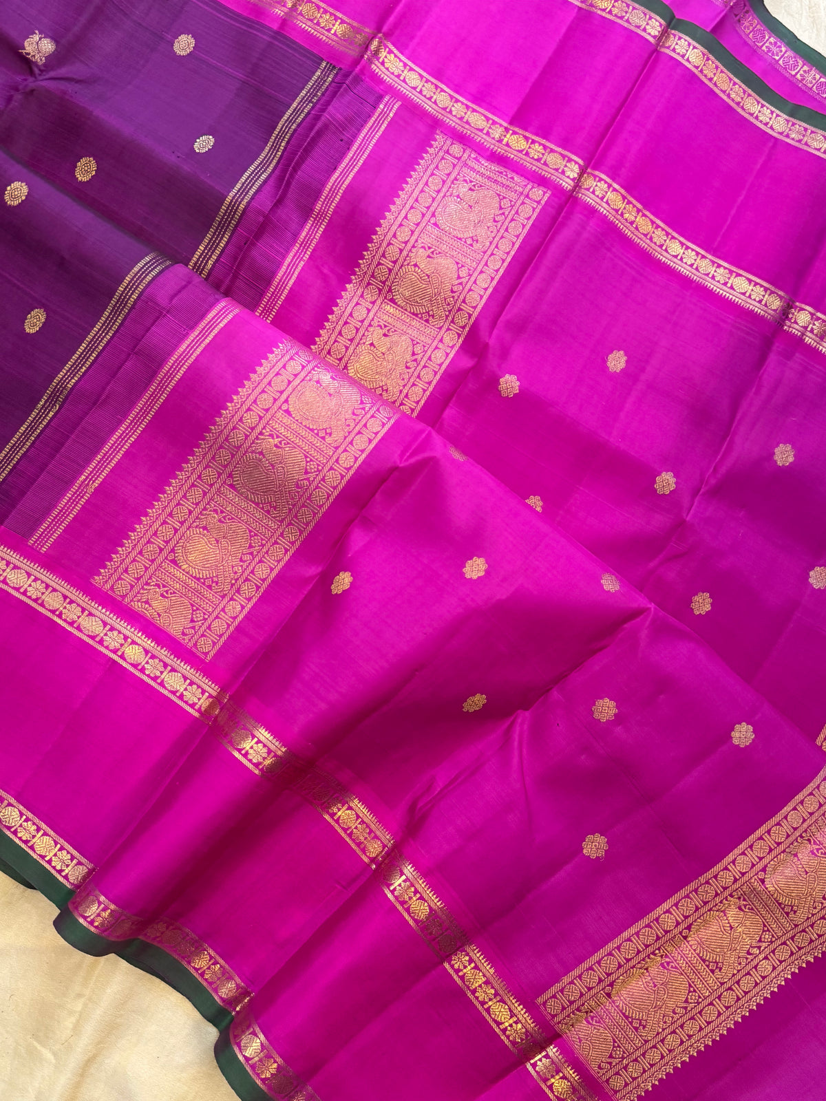 Purple retta pet   simple pure Zari Kanjipuram clsa12687