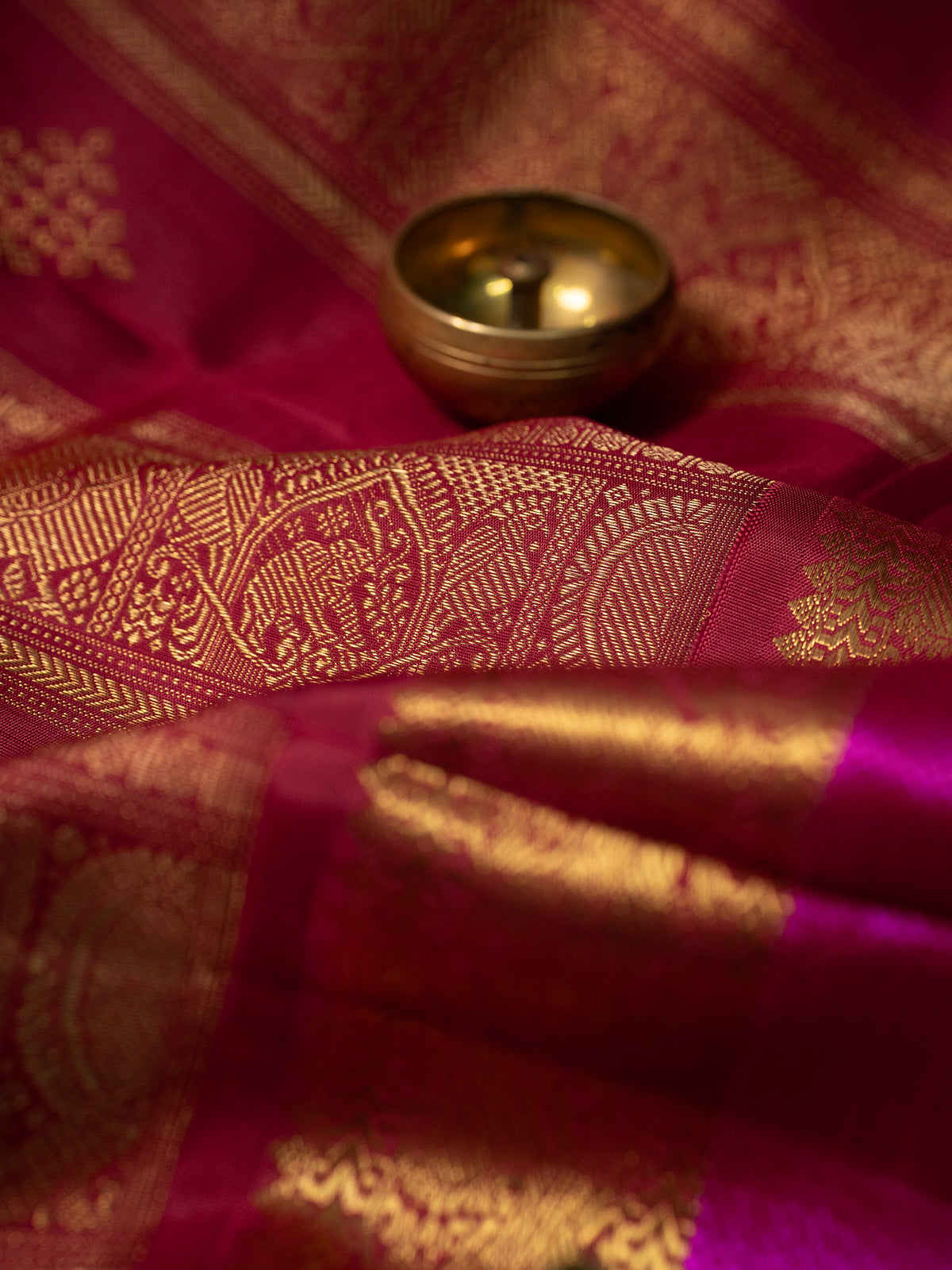 Dark green retta pet Korvai / Kanjipuram Silk Saree CLSA