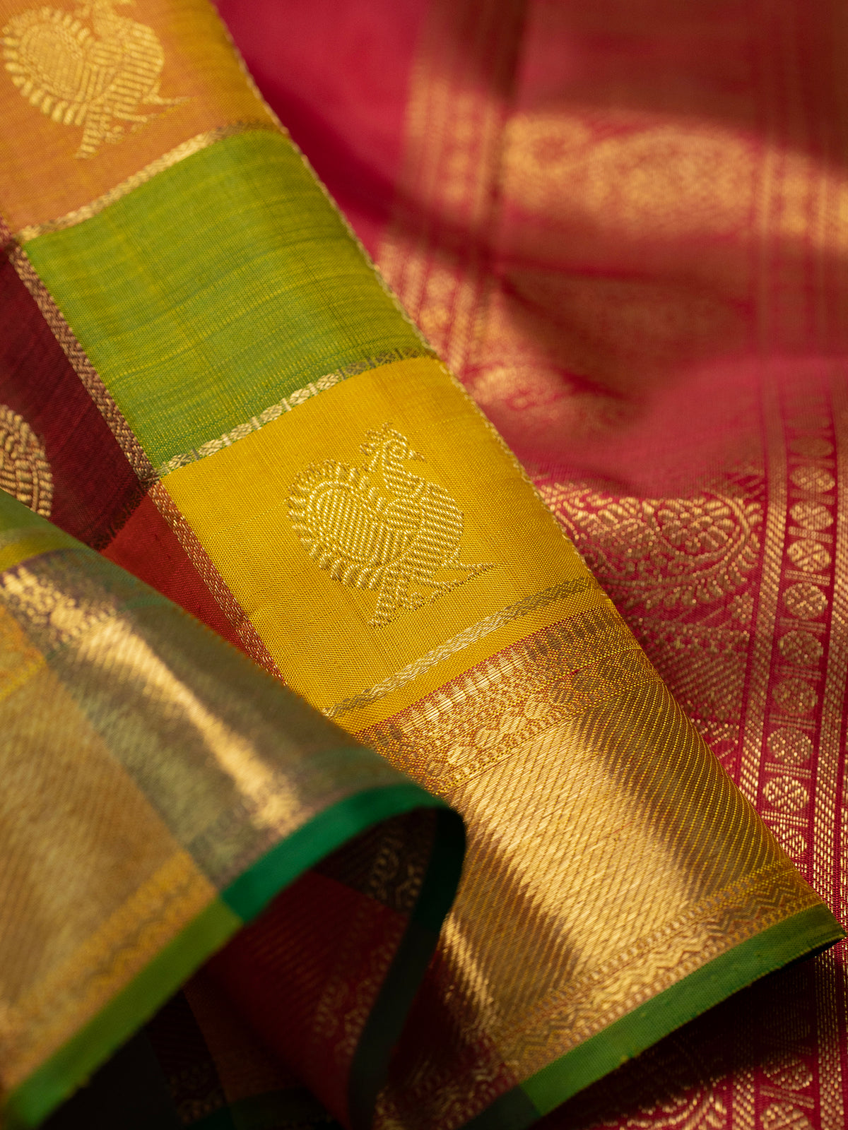 Palum Pazhamum kattam with Zari butta pure Zari /Kanjipuram Silk Saree CLSA11758