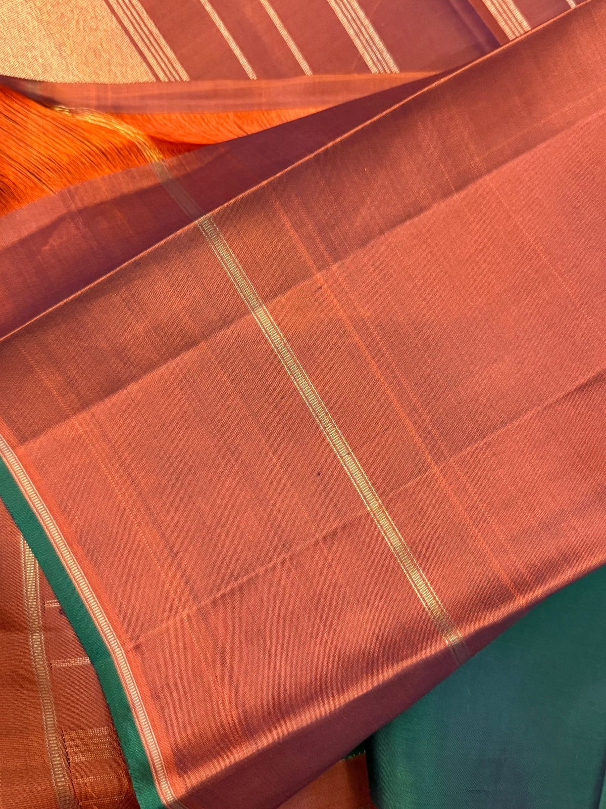 Green temple and pure Zari Butta/ kanjipuram silk saree clsa 8097