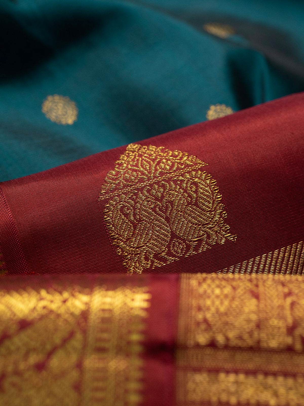 Rama green color Korvai /Kanjipuram Silk Saree CLSA11337