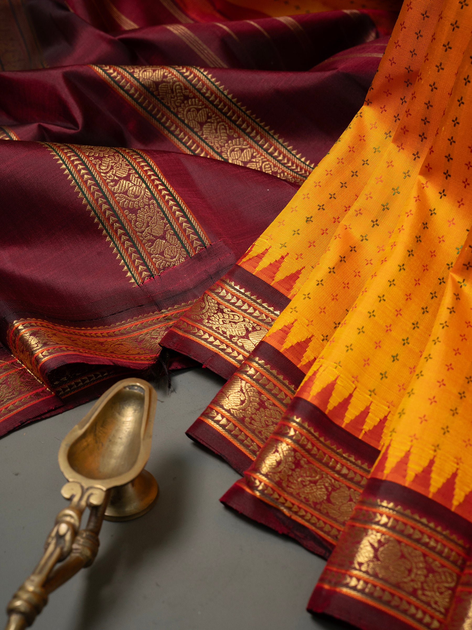 Yellow plus Butta Korvai Kanjipuram Silk Saree CLSA9638
