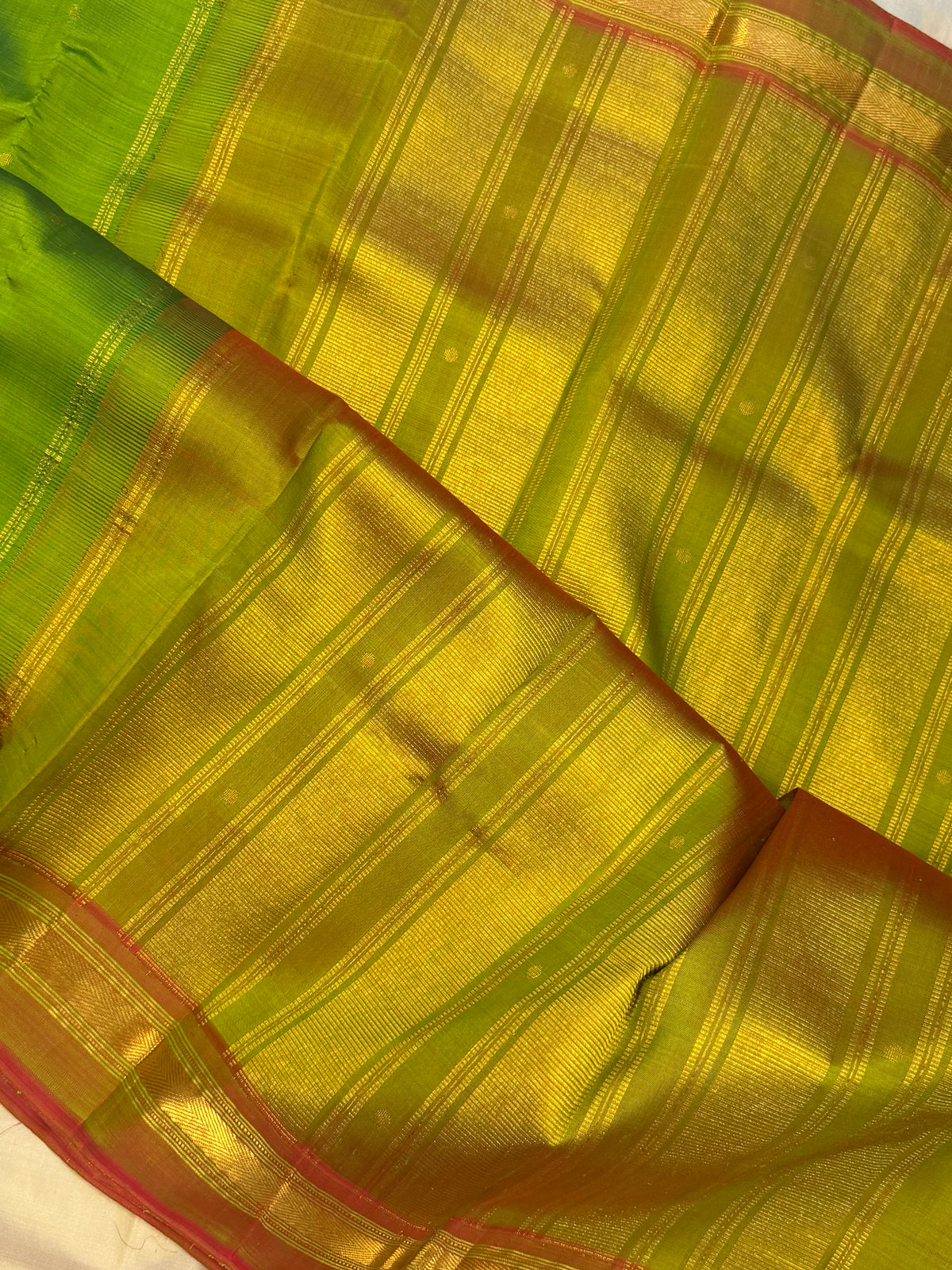 Mehandi green Aarani pure silk saree/ clsa 12057