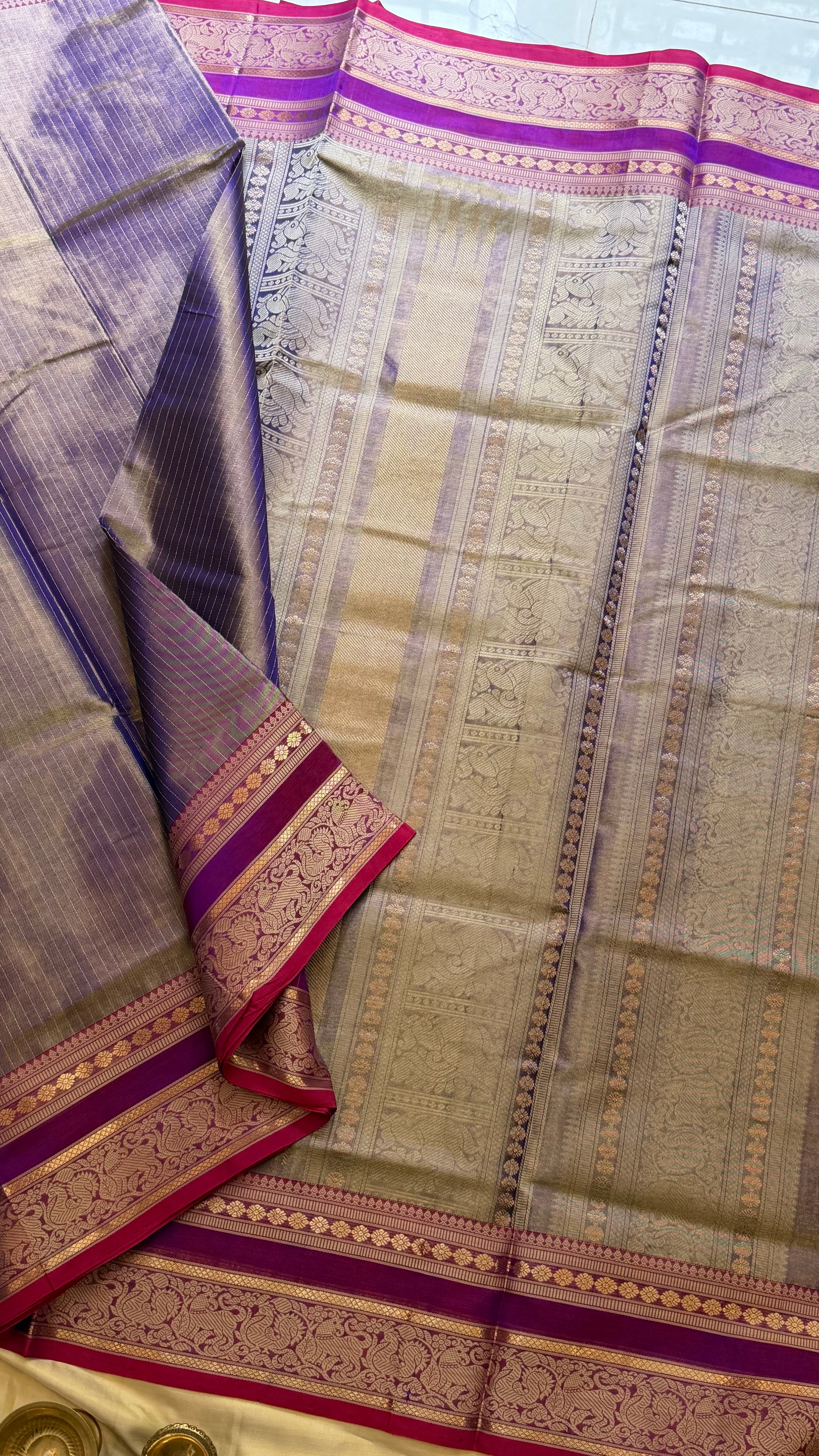 Lavender tissue Kattam silk cotton.