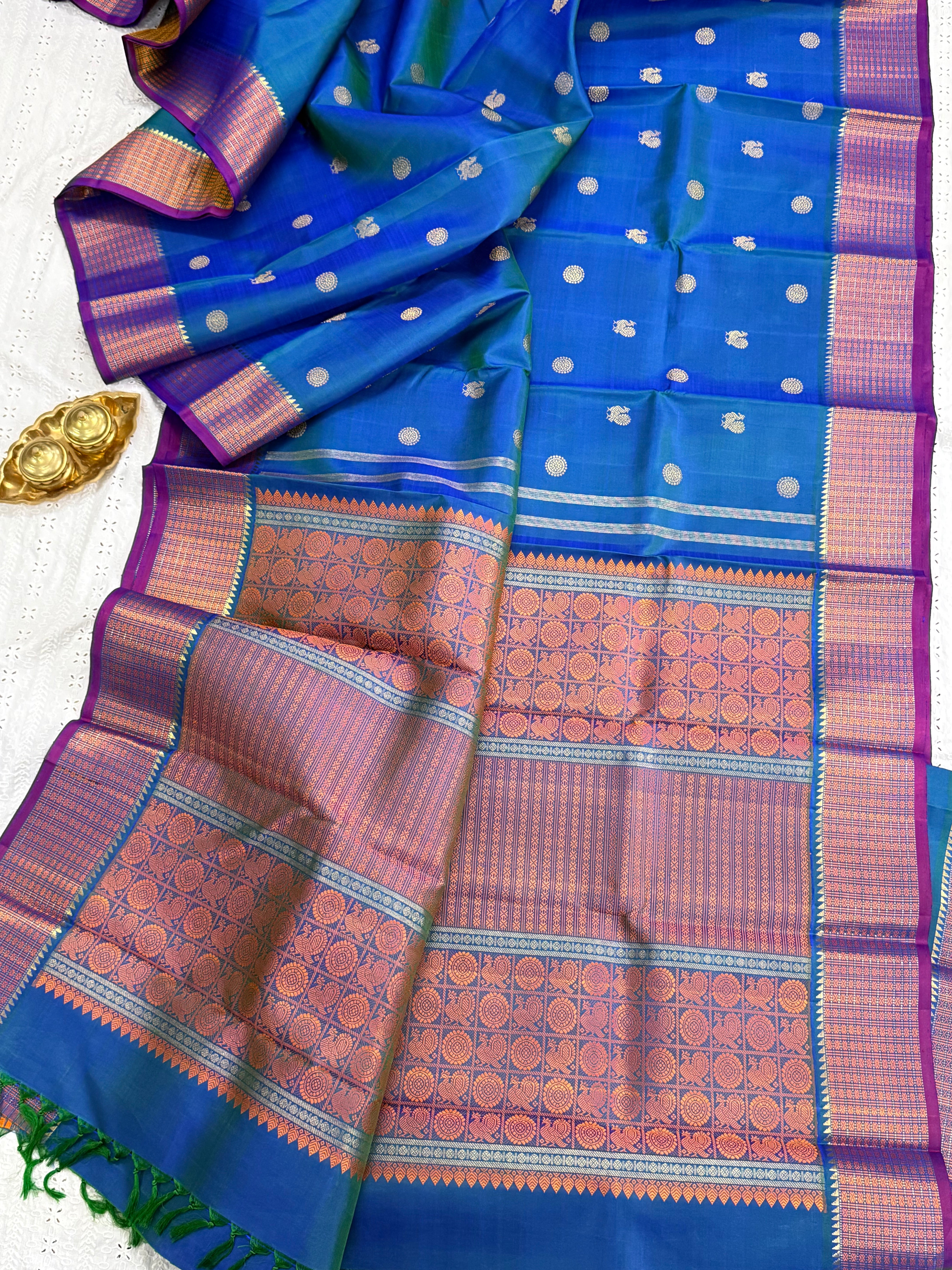 MAYILKAZHUTHU GETTI BORDER /KANJIPURAM SILK SAREE CLSA6704