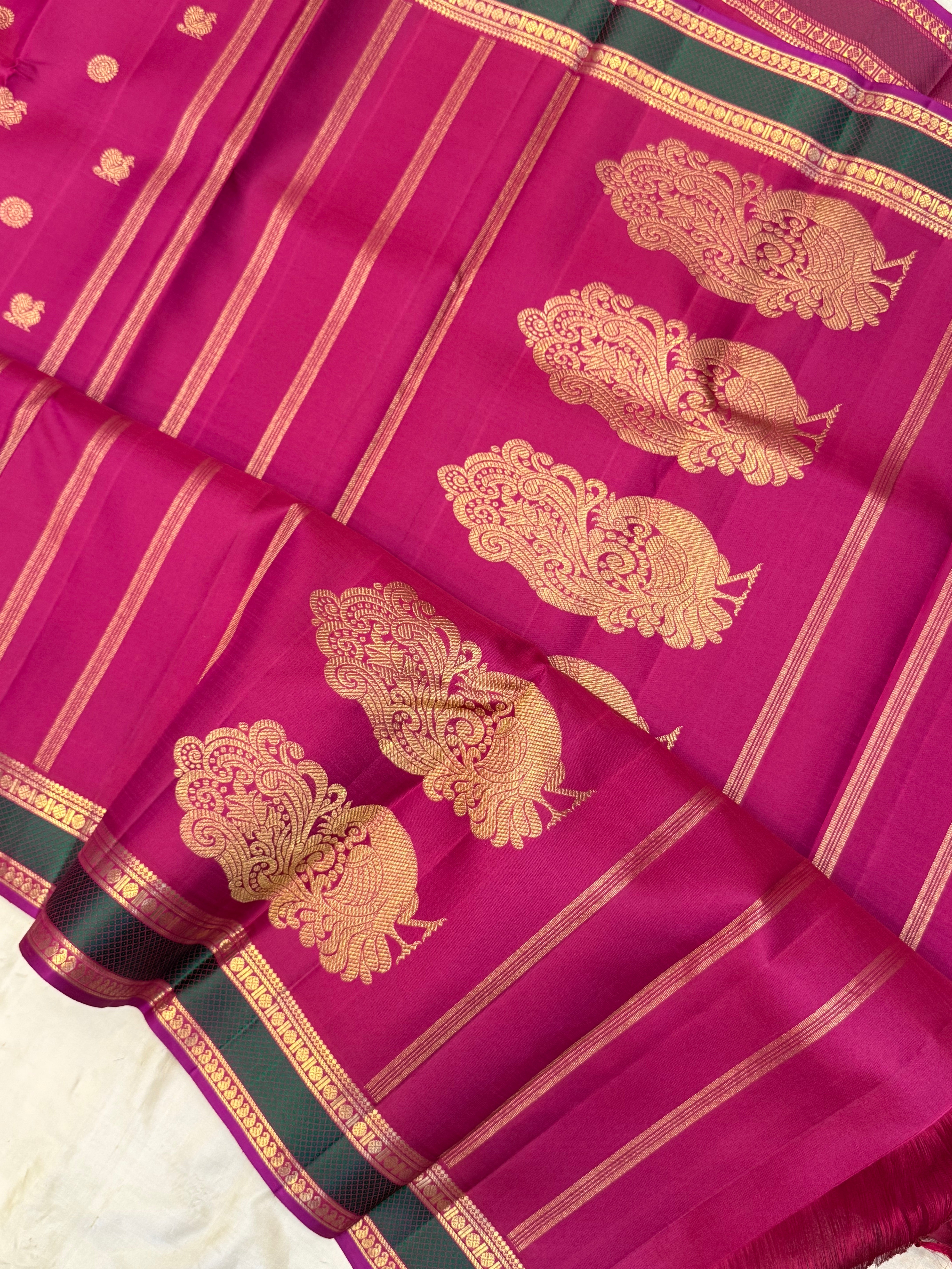 Kalyani:  purple pink dense pet  / kanjipuram silk