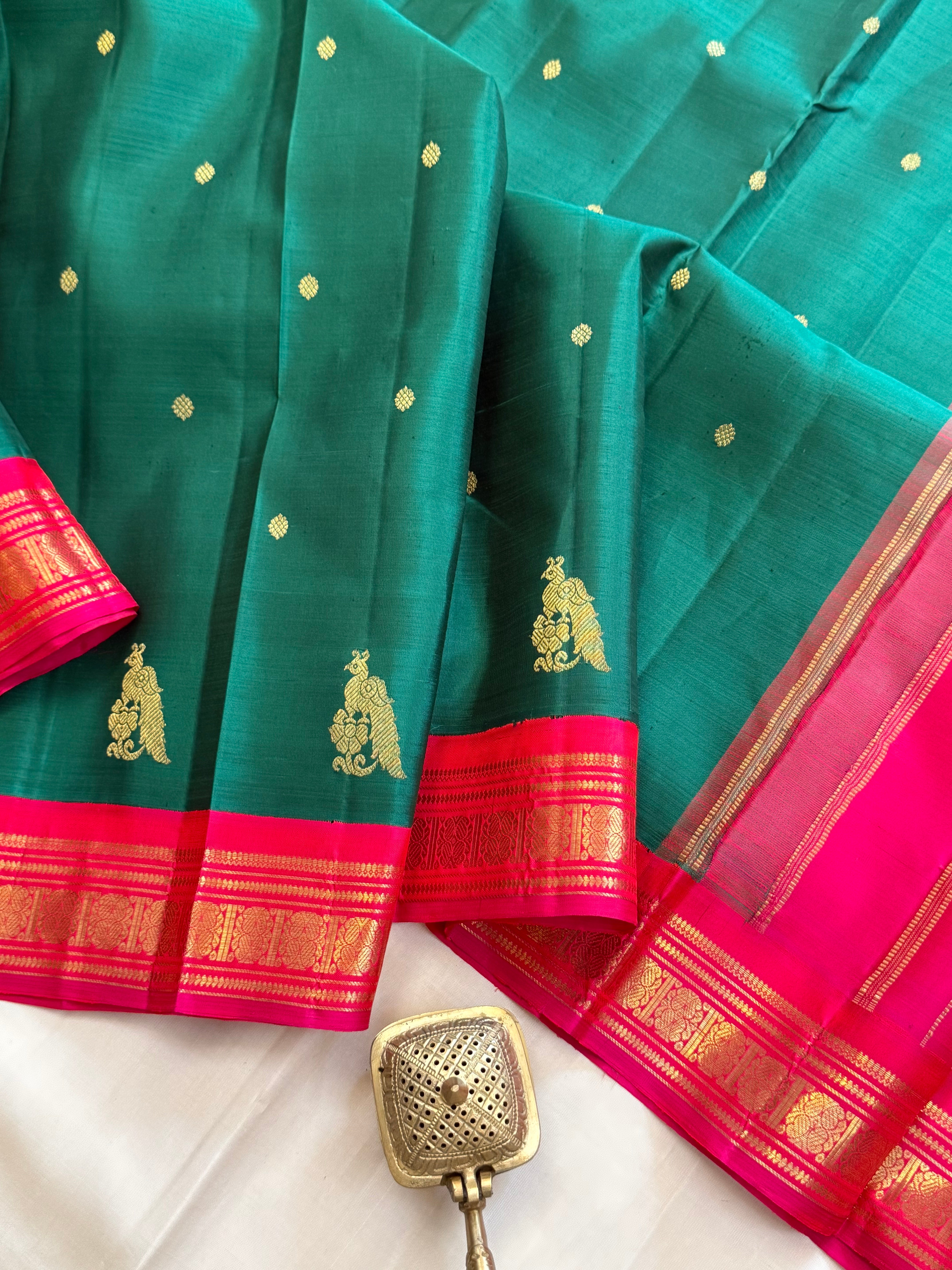 Vintage recreated saree Korvai Pure Kanjipuram silk CLSA10127