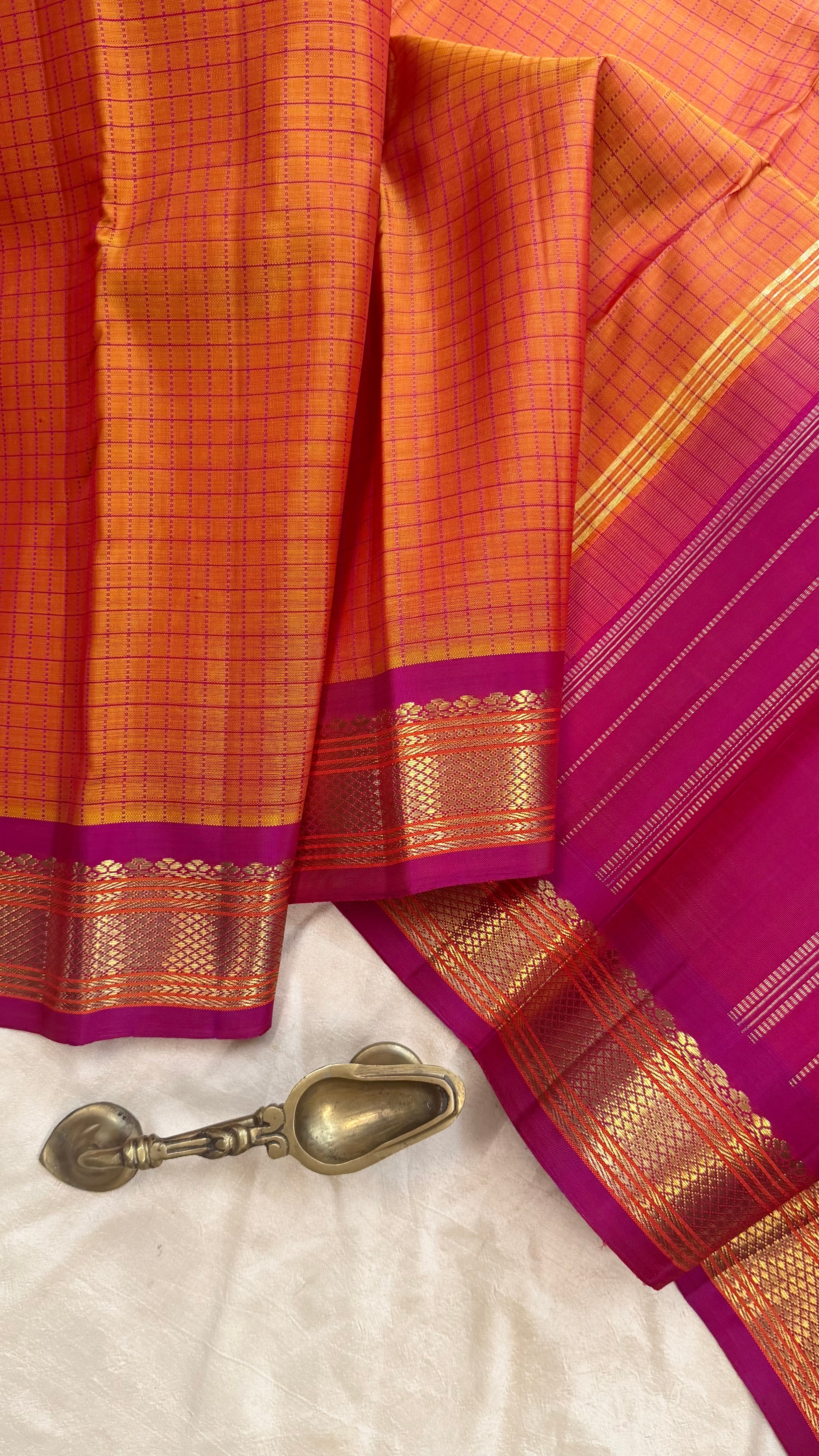 Simha color Kattam  / Kanjipuram silk