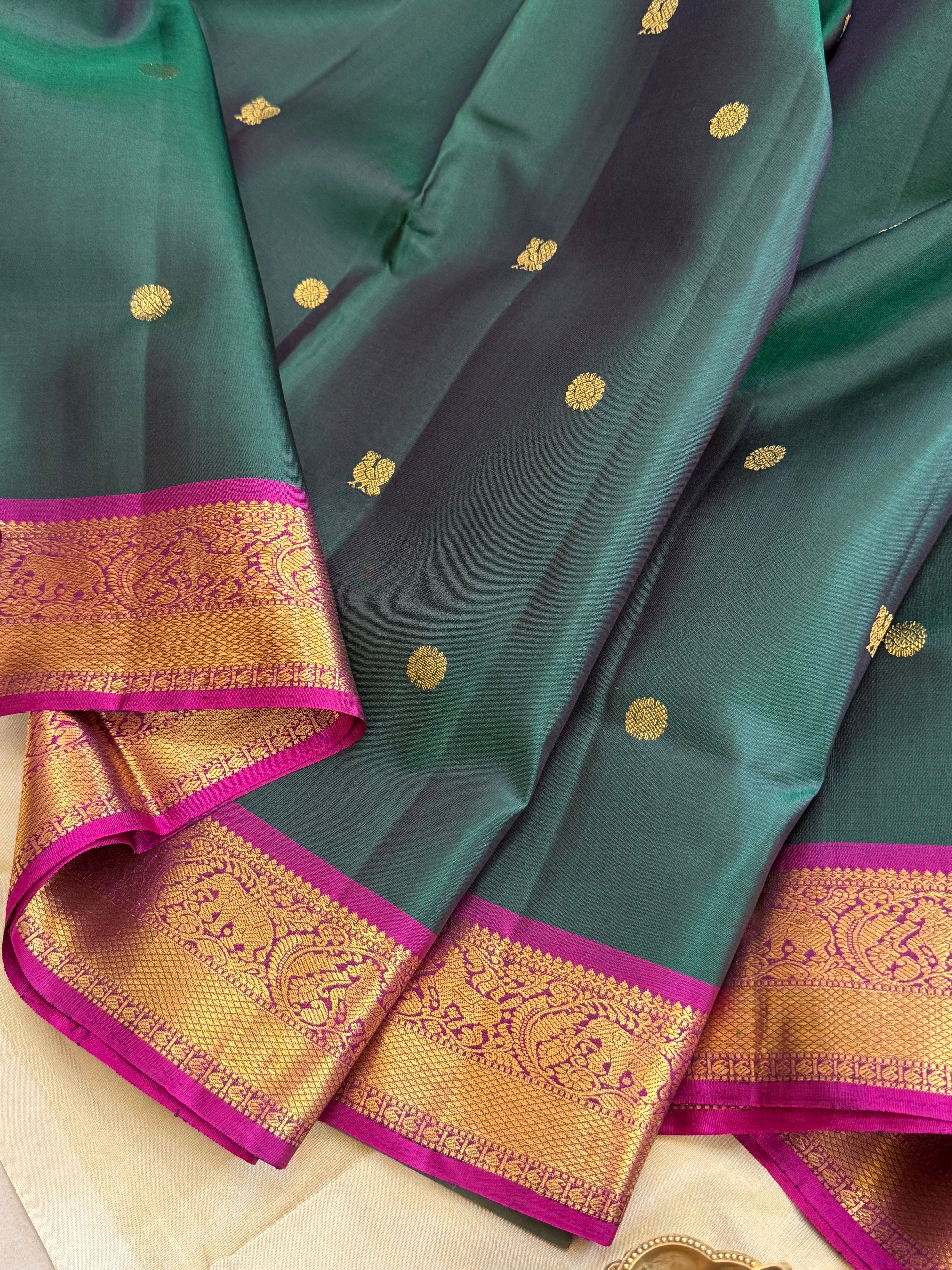 10 YARDS SEMI CONTRAST / KANJIPURAM SILK SAREE CLSA 10568