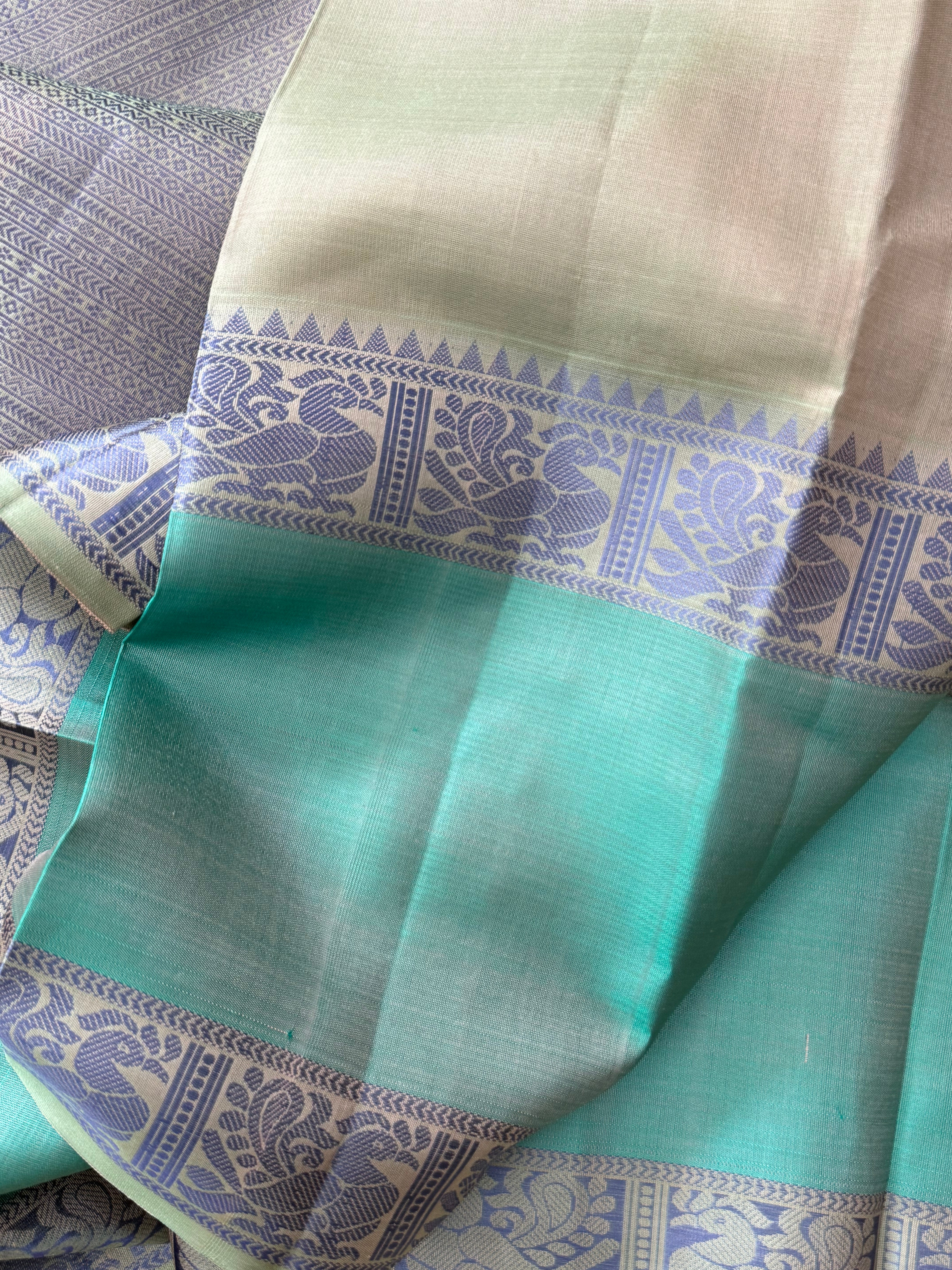 Blush pink kattam long border/ Varnangal Soft Silk CL6532