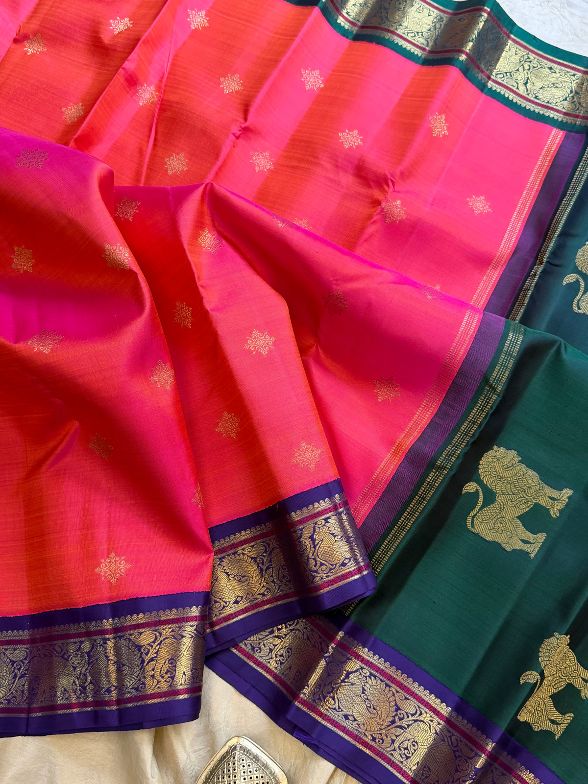 Double palla Korvai Kanjipuram silk