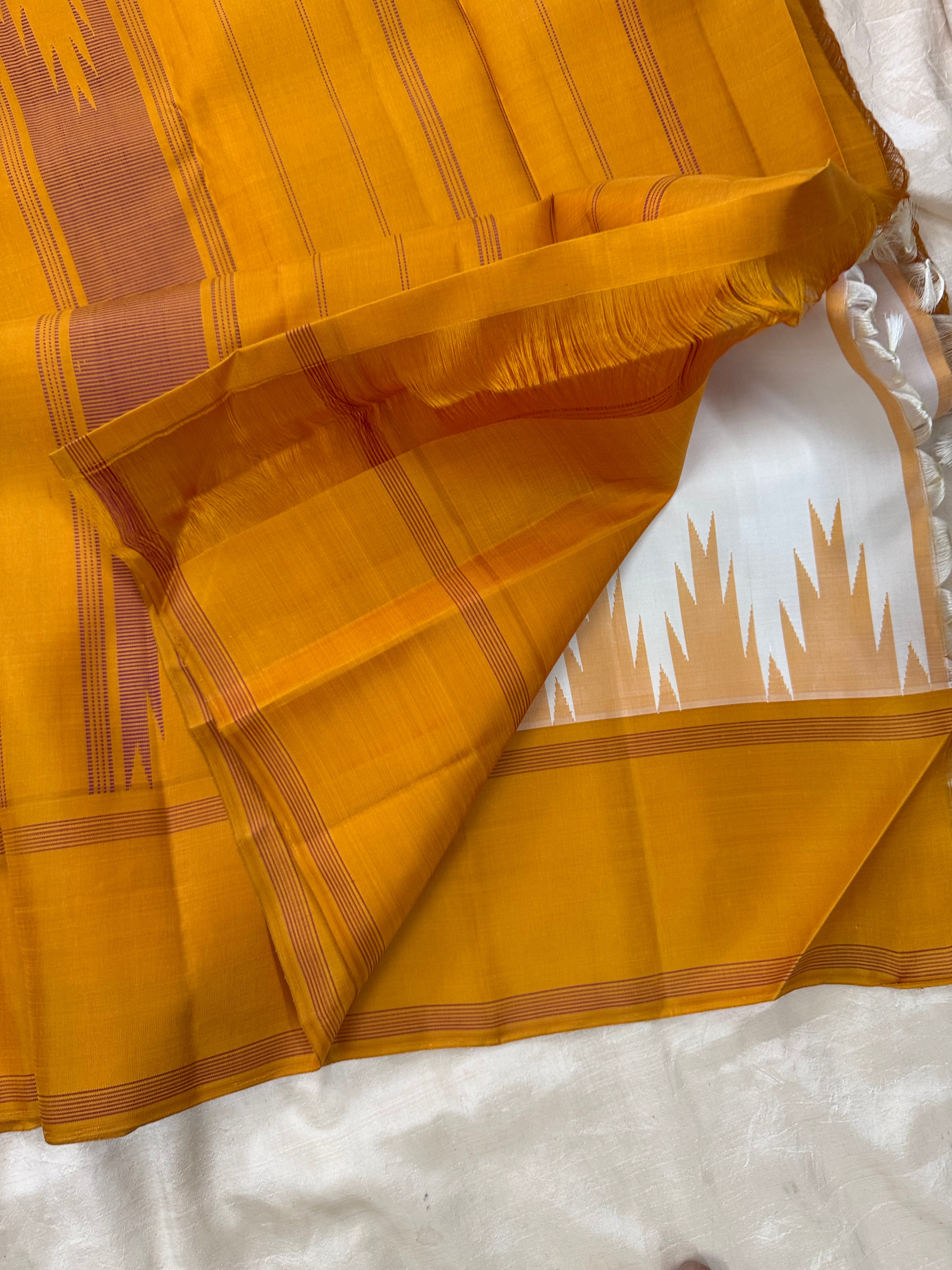 Off white Thalampu rekku/Aarani silk