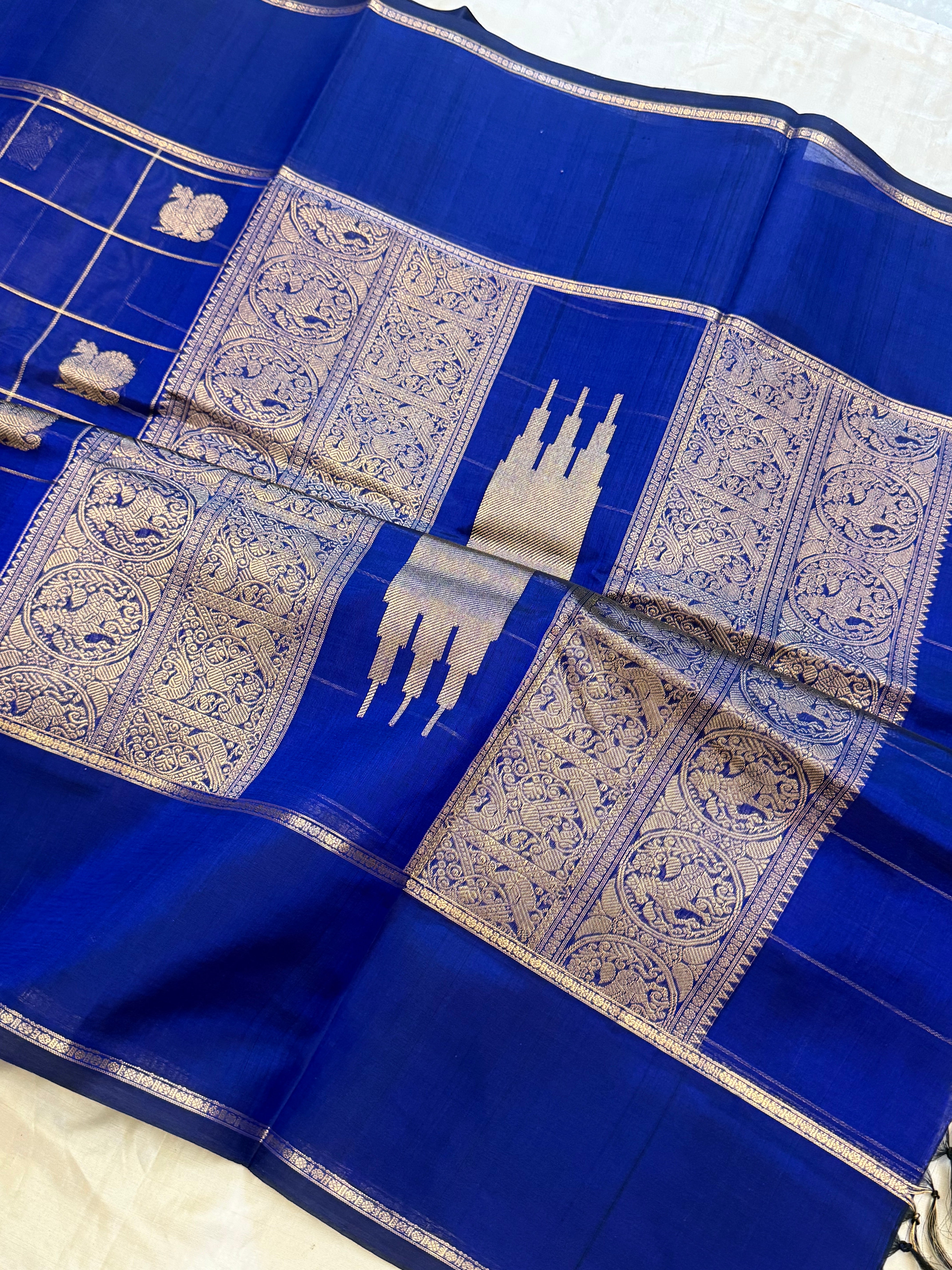 Blue kattam butta / Silk Cotton