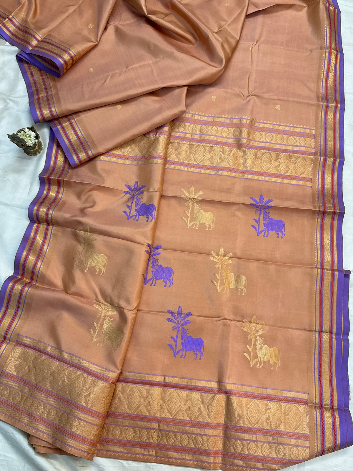 festivel edit _special edition_pastel light Orange / silk saree clsa 12395