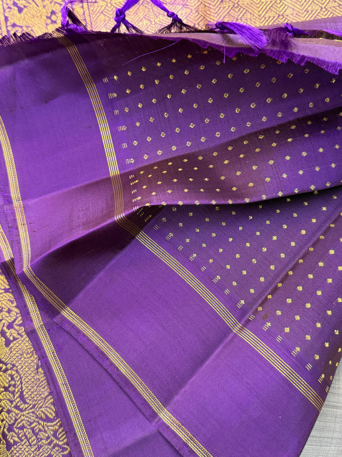 purple retta pet Body Thread work / kanjipuram silk saree clsa 11383