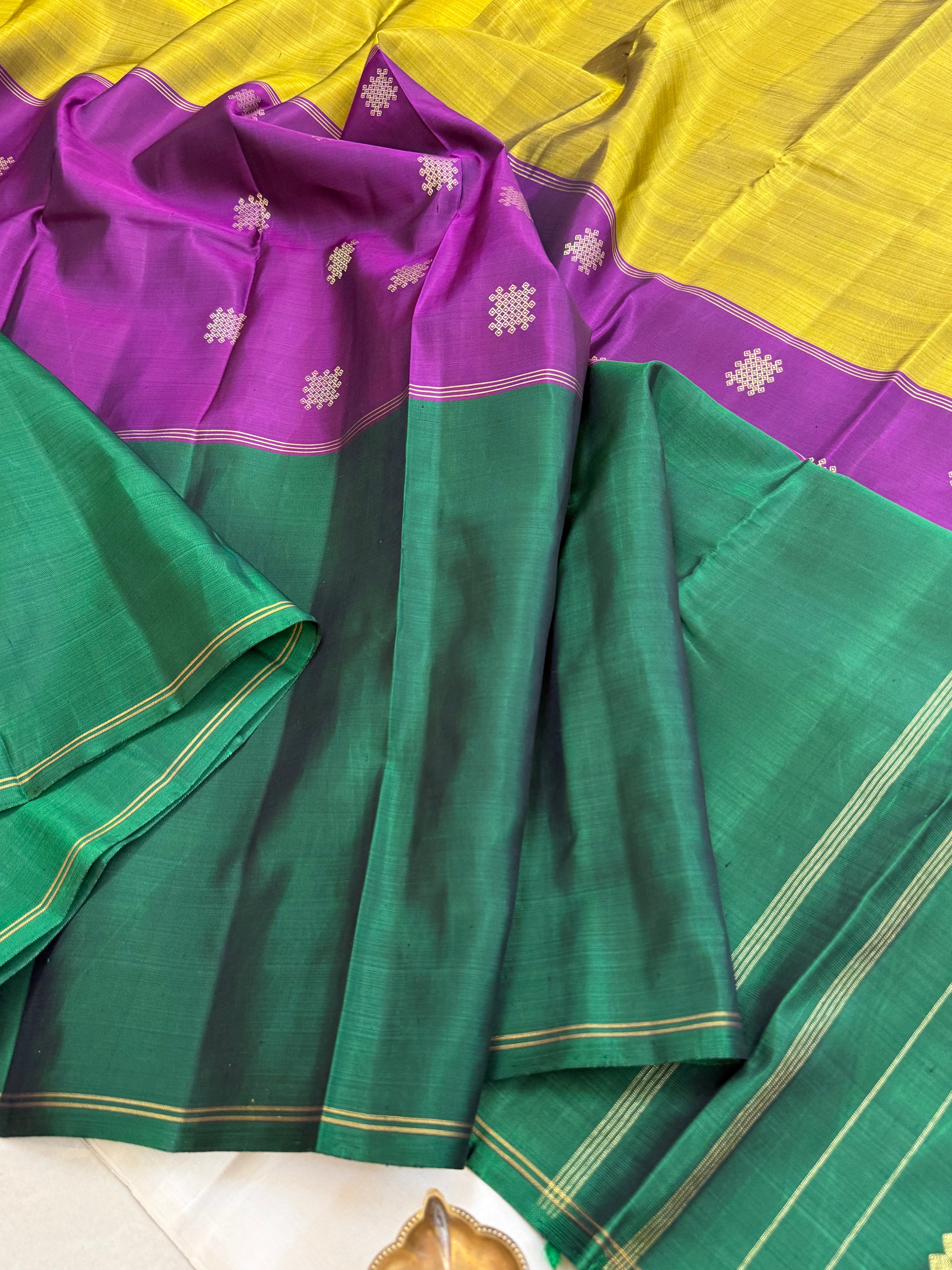 Mubbagam ganga jamuna border/ Kanjipuram silk CLSA 8232
