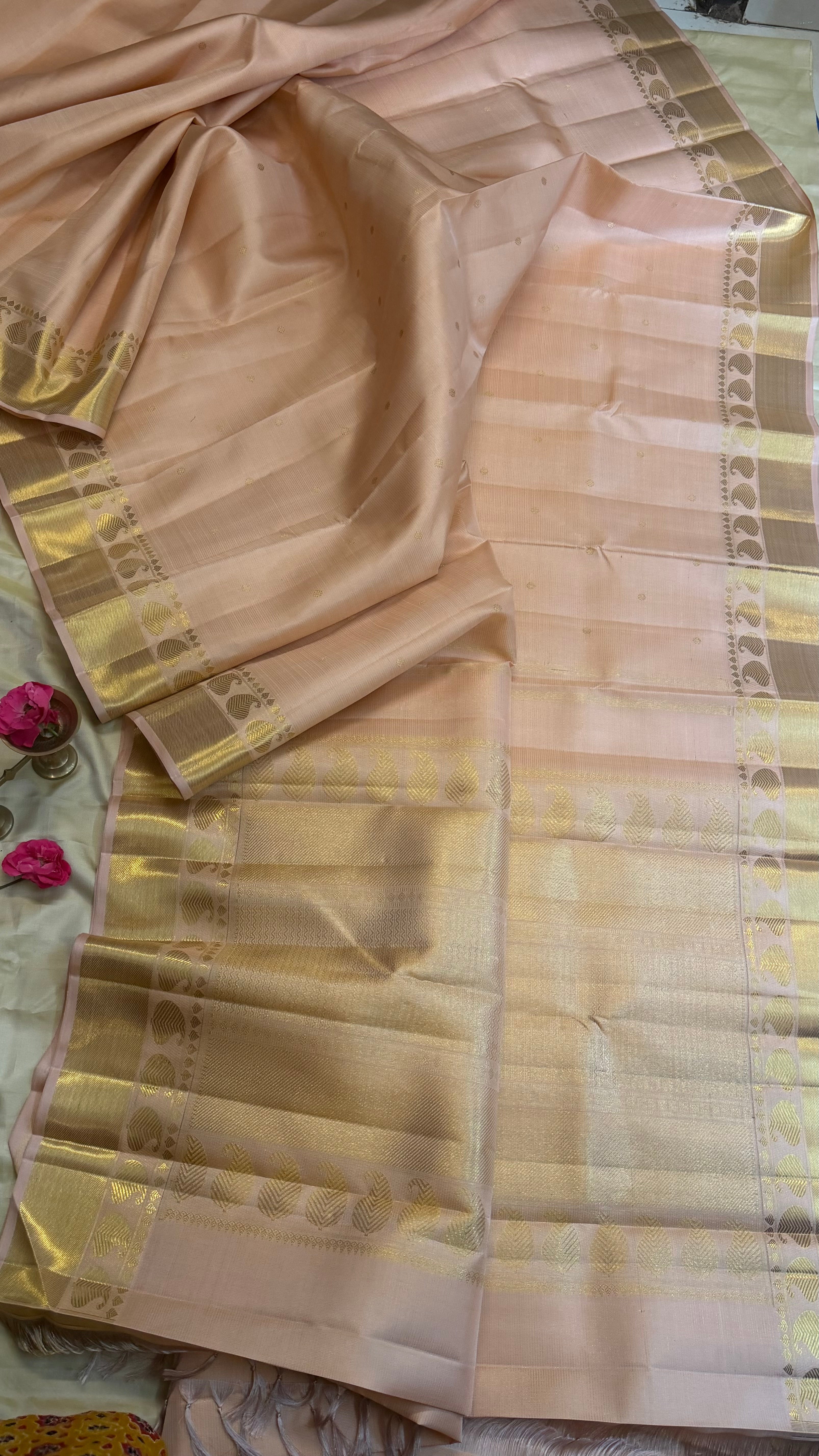Blush pink Vairaoosi   / Kanjipuram silk
