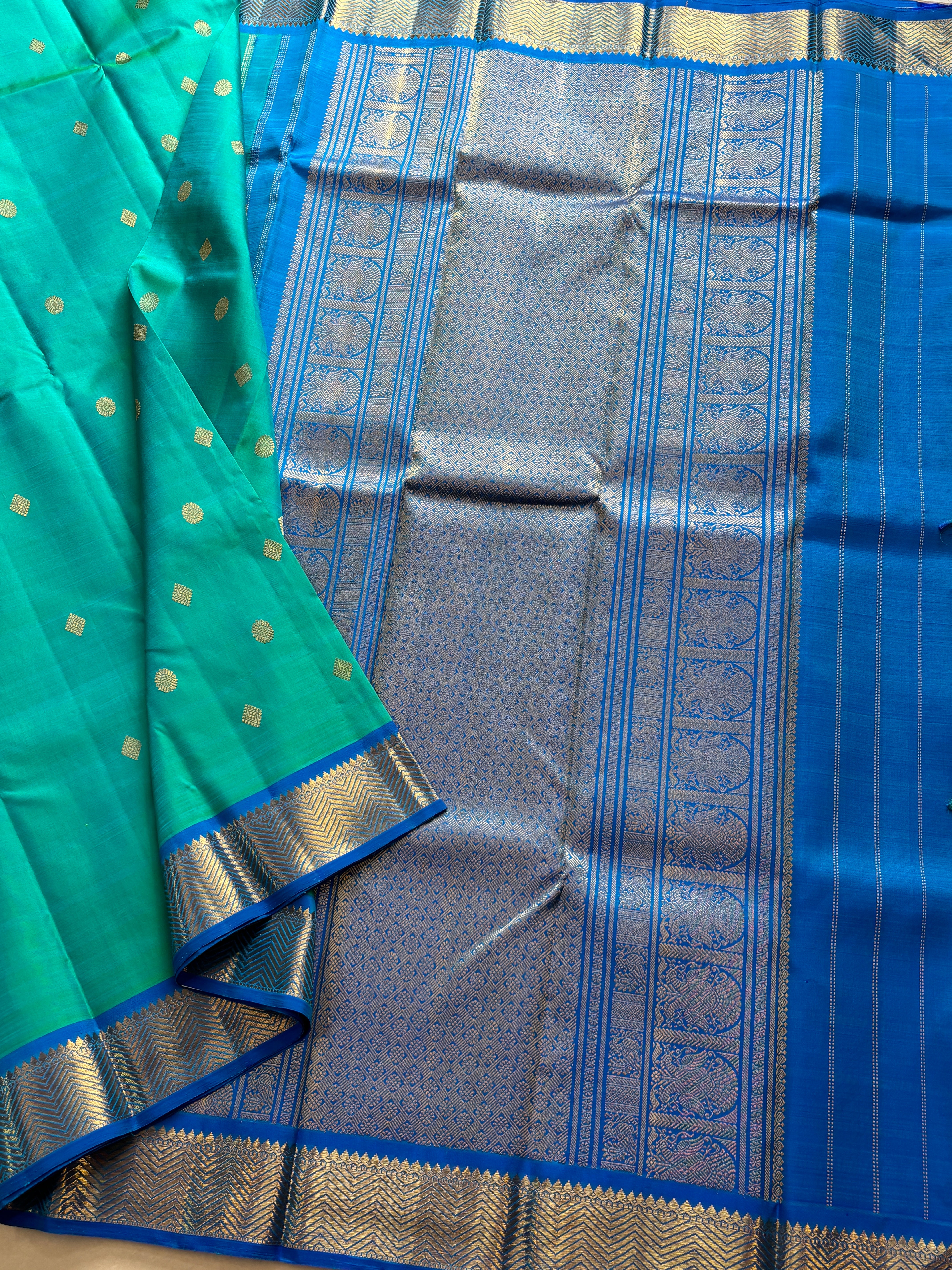 Sea blue vangi pet - clearance sale / kanjipuram silk