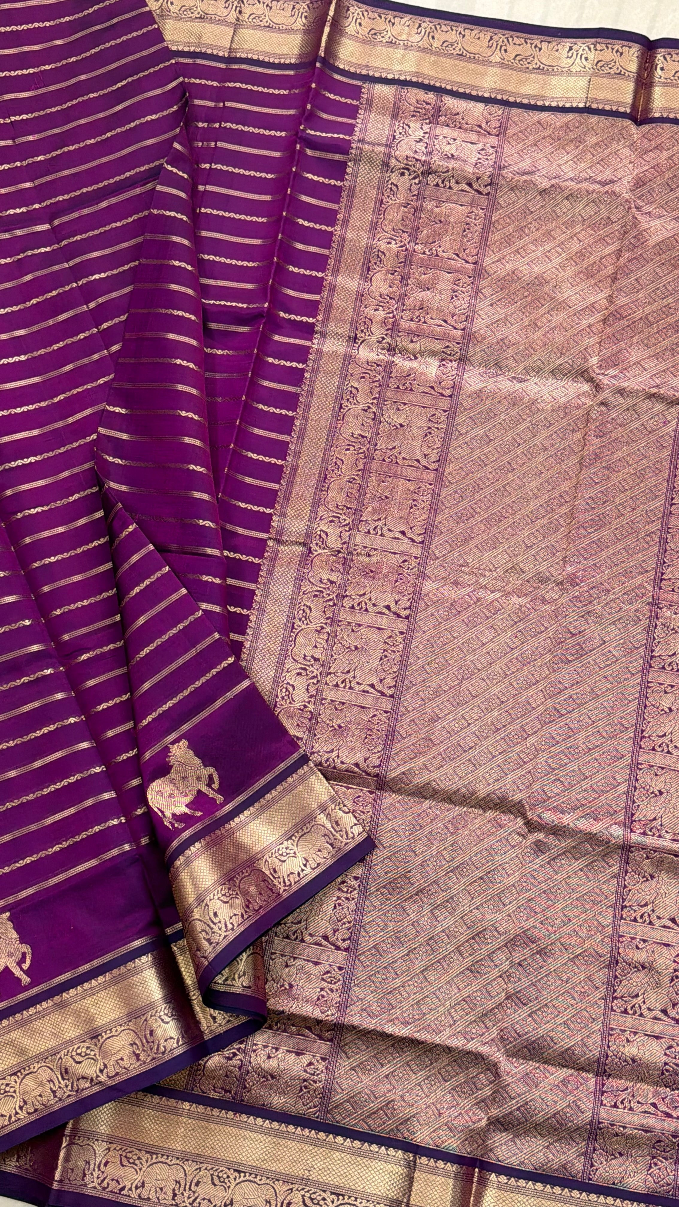 Purple Pichwai veldhari premium silk cotton