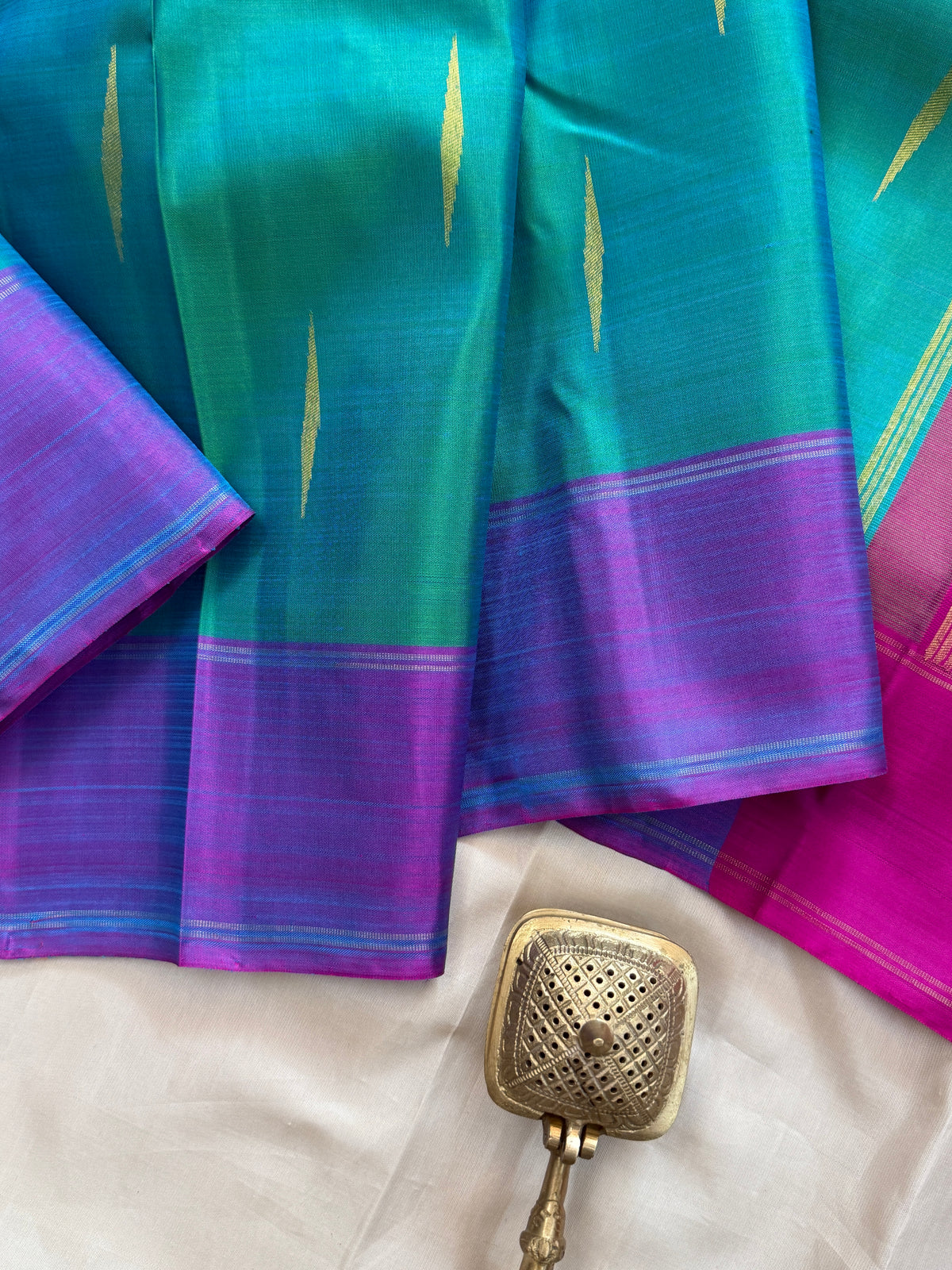 Aqua blue and mallimoggu butta/kanjipuram silk saree clsa 9439