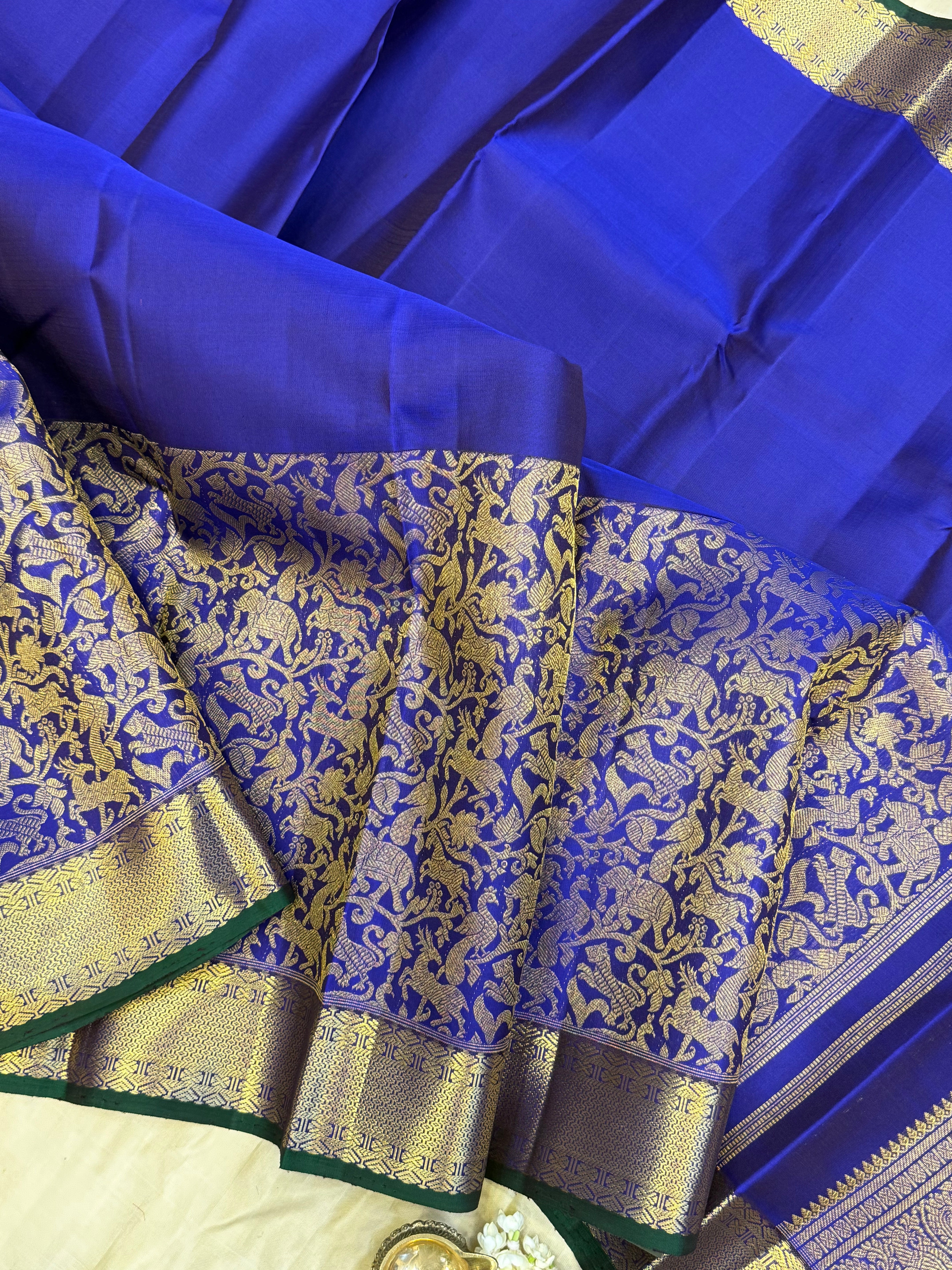 Concept saree - Blue long vanasingaram border / kanjipuram silk