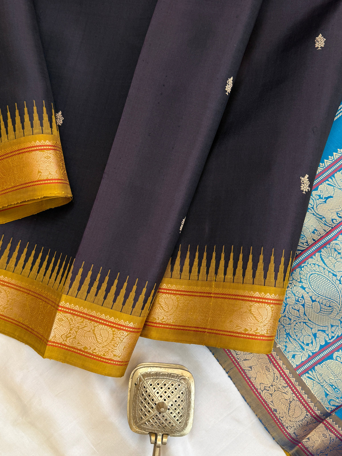 Special edition Ganga Jamuna with double palla Korvai thread Butta silk saree/clsa 12422