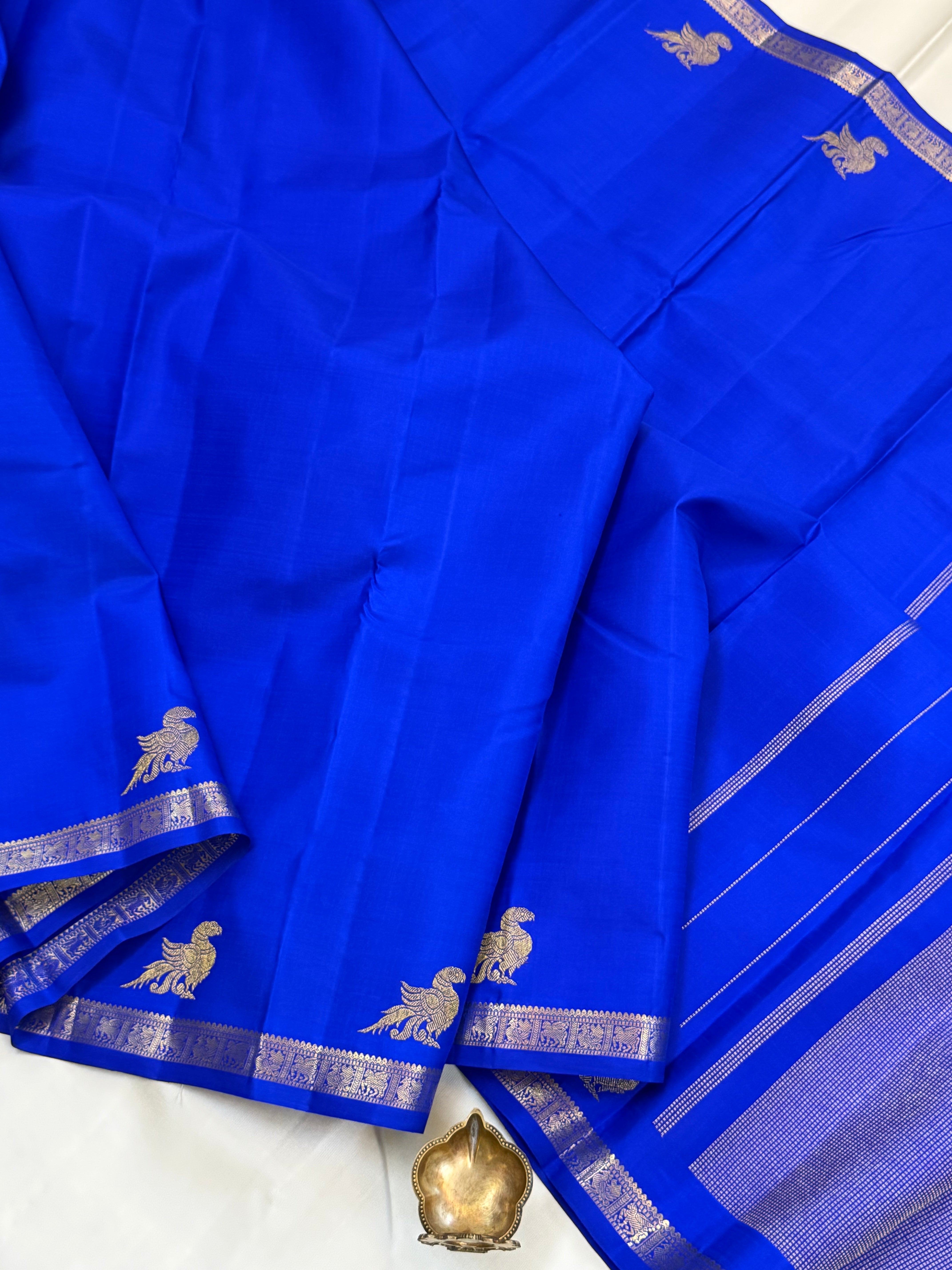 Ms blue Kili border 2g Kanjipuram silk CLSA11020