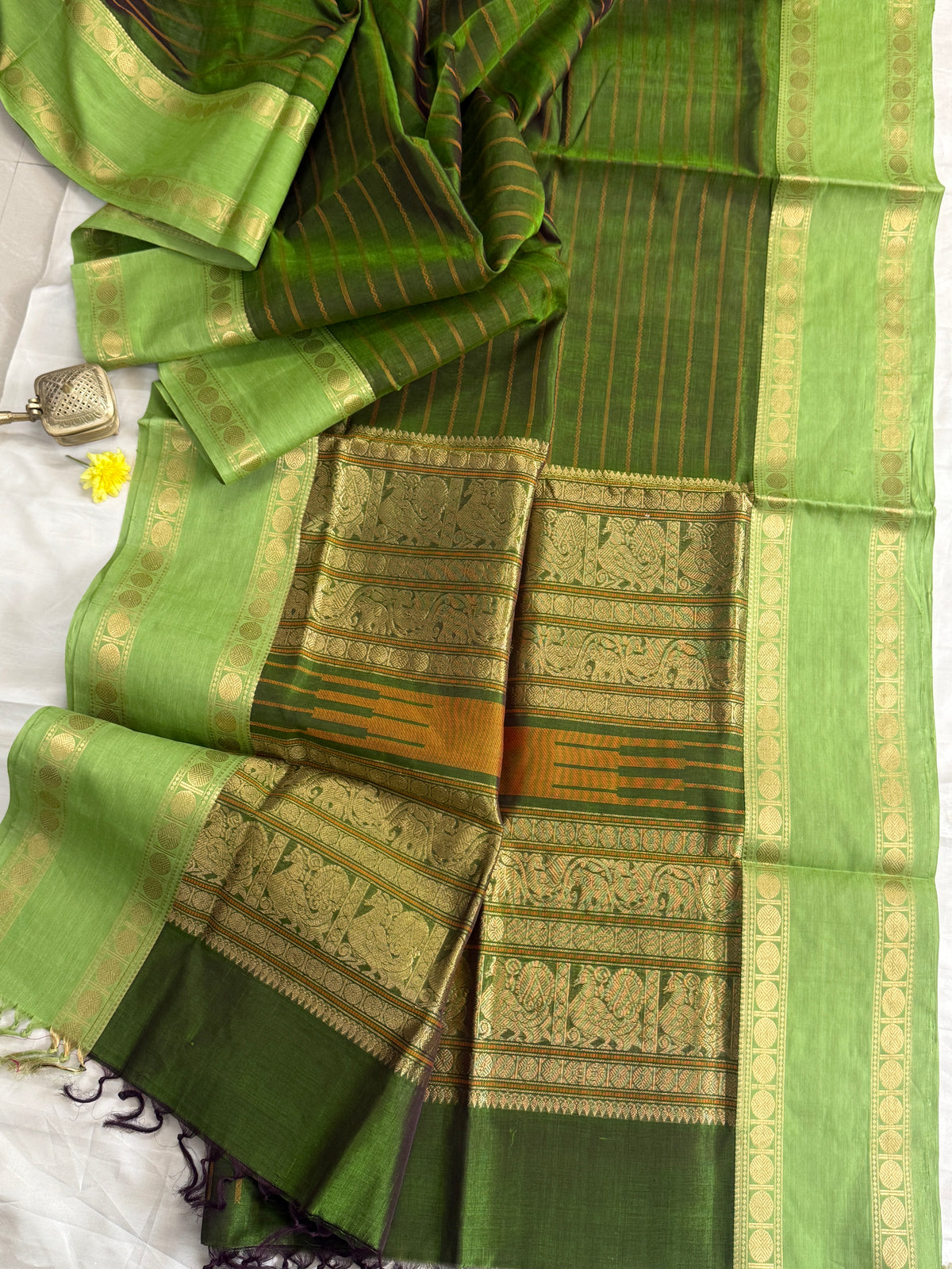 Mehandi green veldhari / cotton clsa 9530