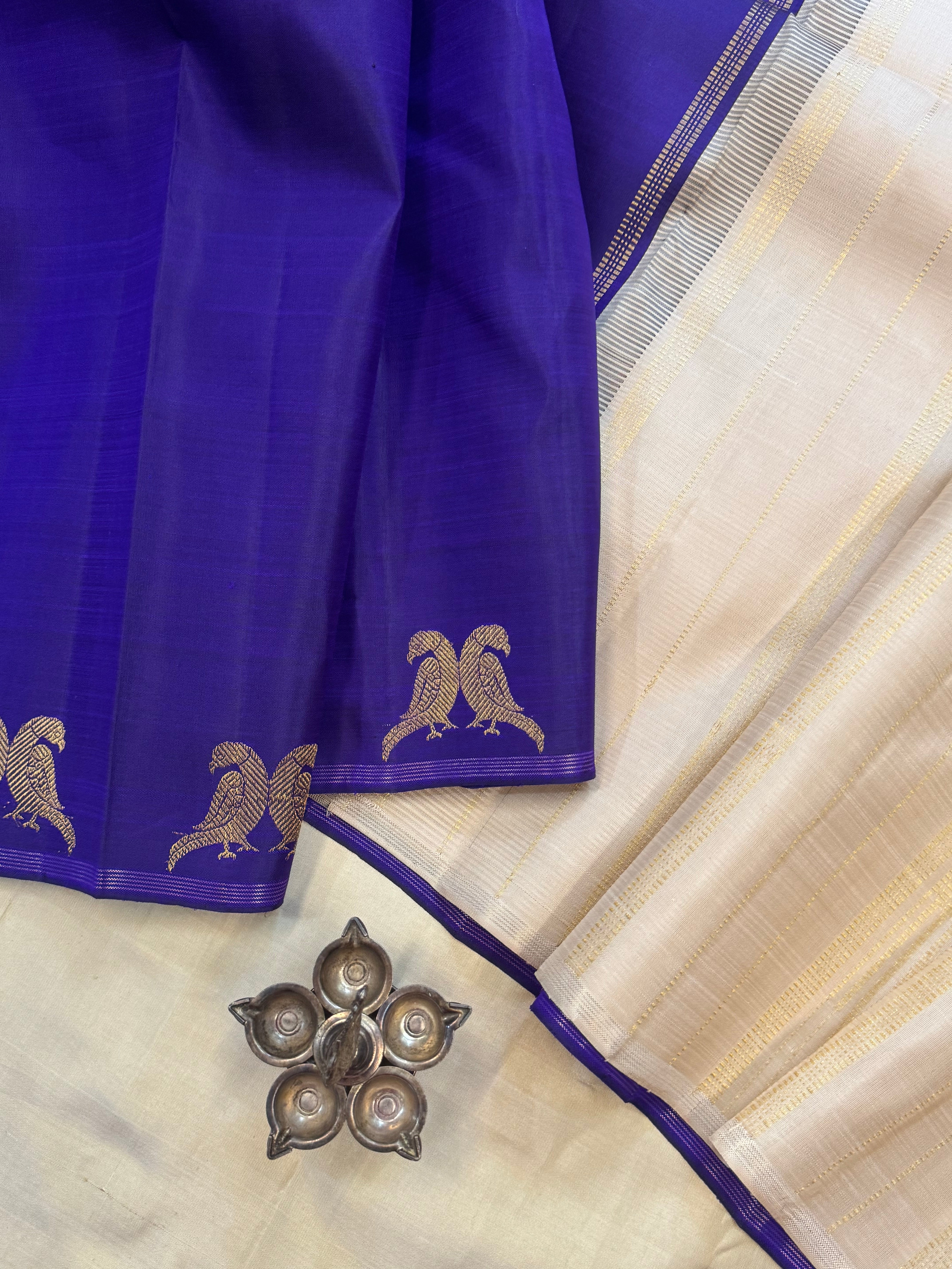 Aubergine Jodi kili classic kanjipuram silk
