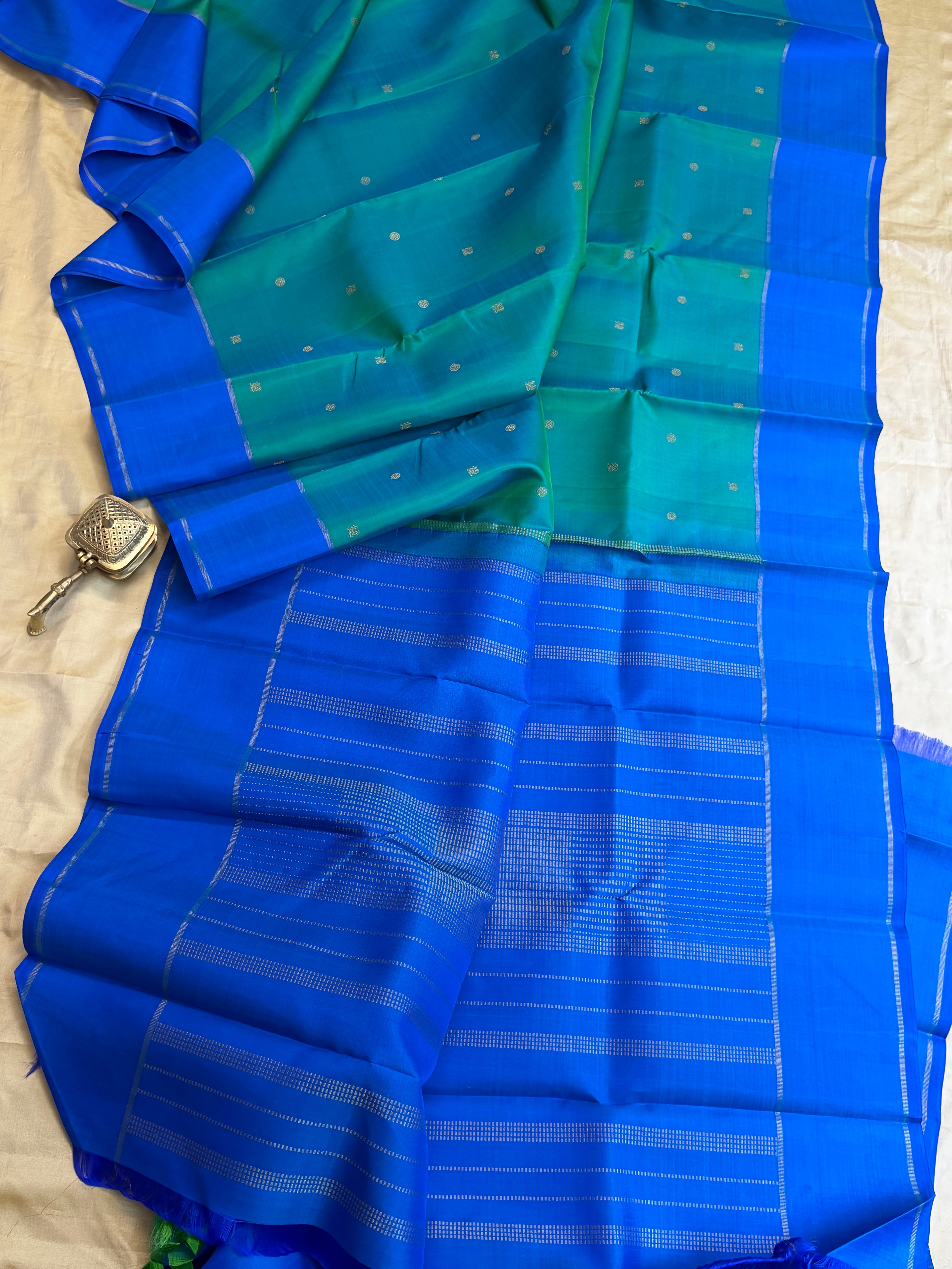 Permam : sea blue Annam Butta / Kanjipuram silk CL6681