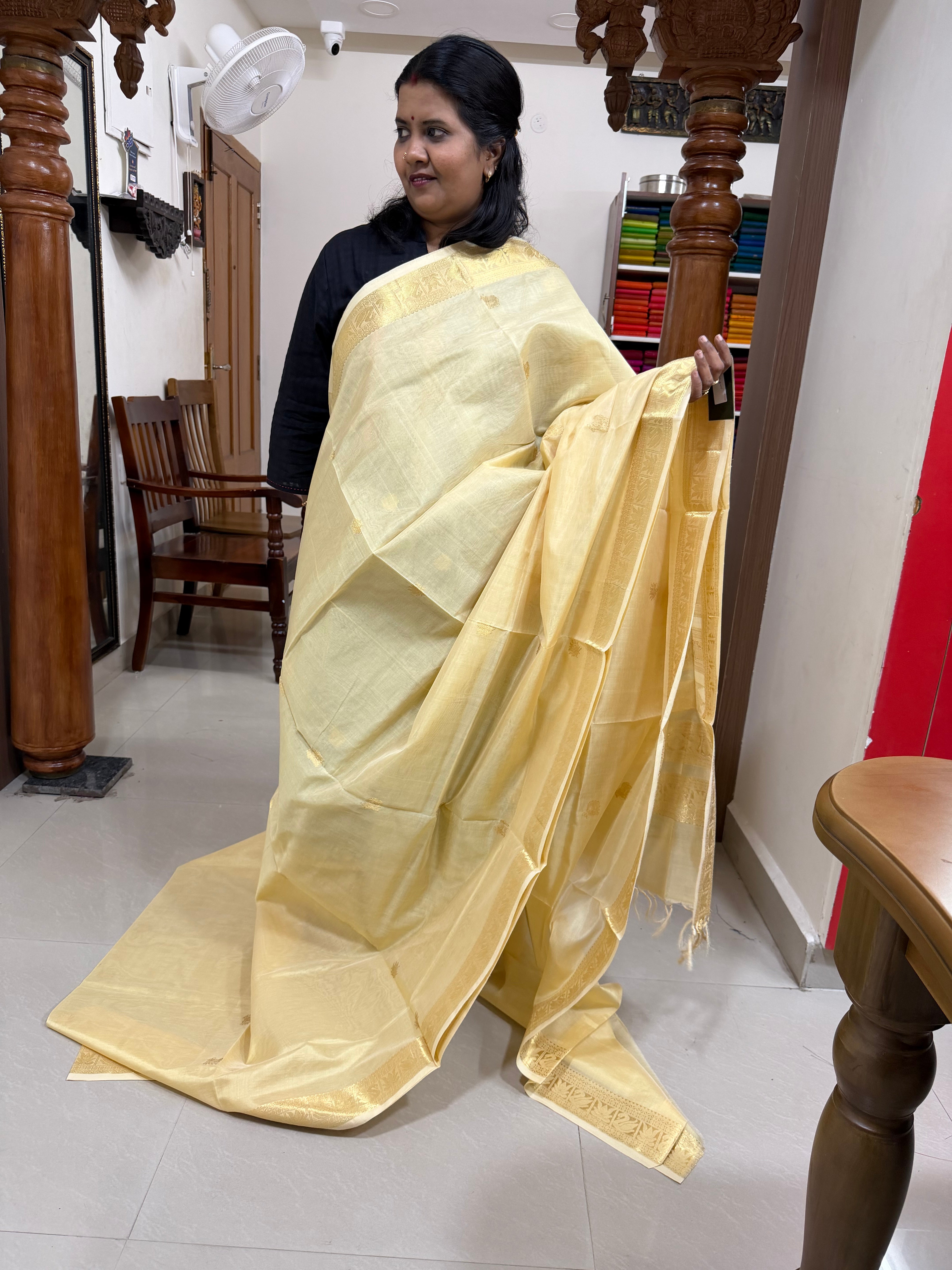 Small duck border   / Onam series silk cotton