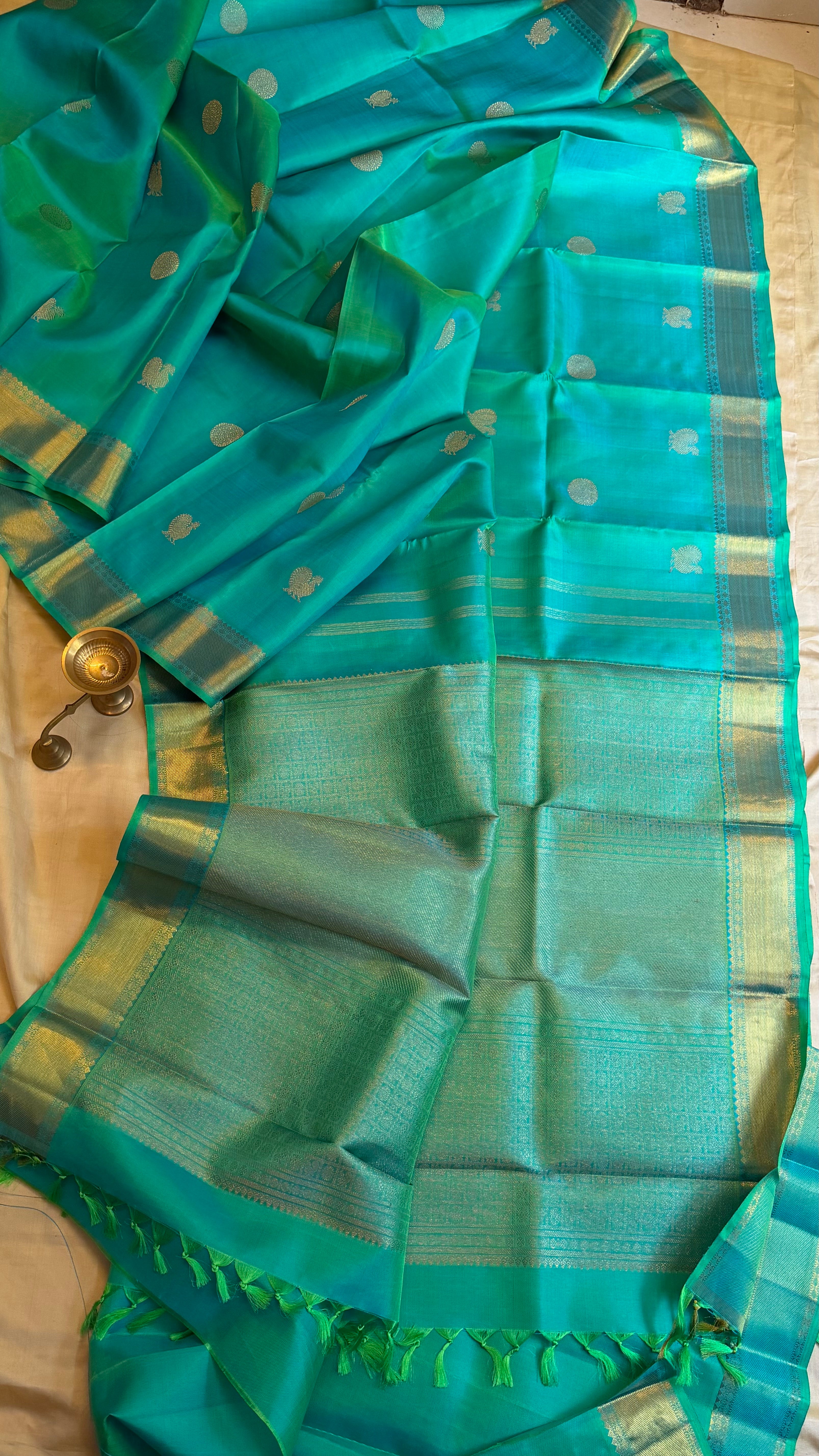 Sea blue Annam Chakram Butta / Kanjipuram silk CLSA9644
