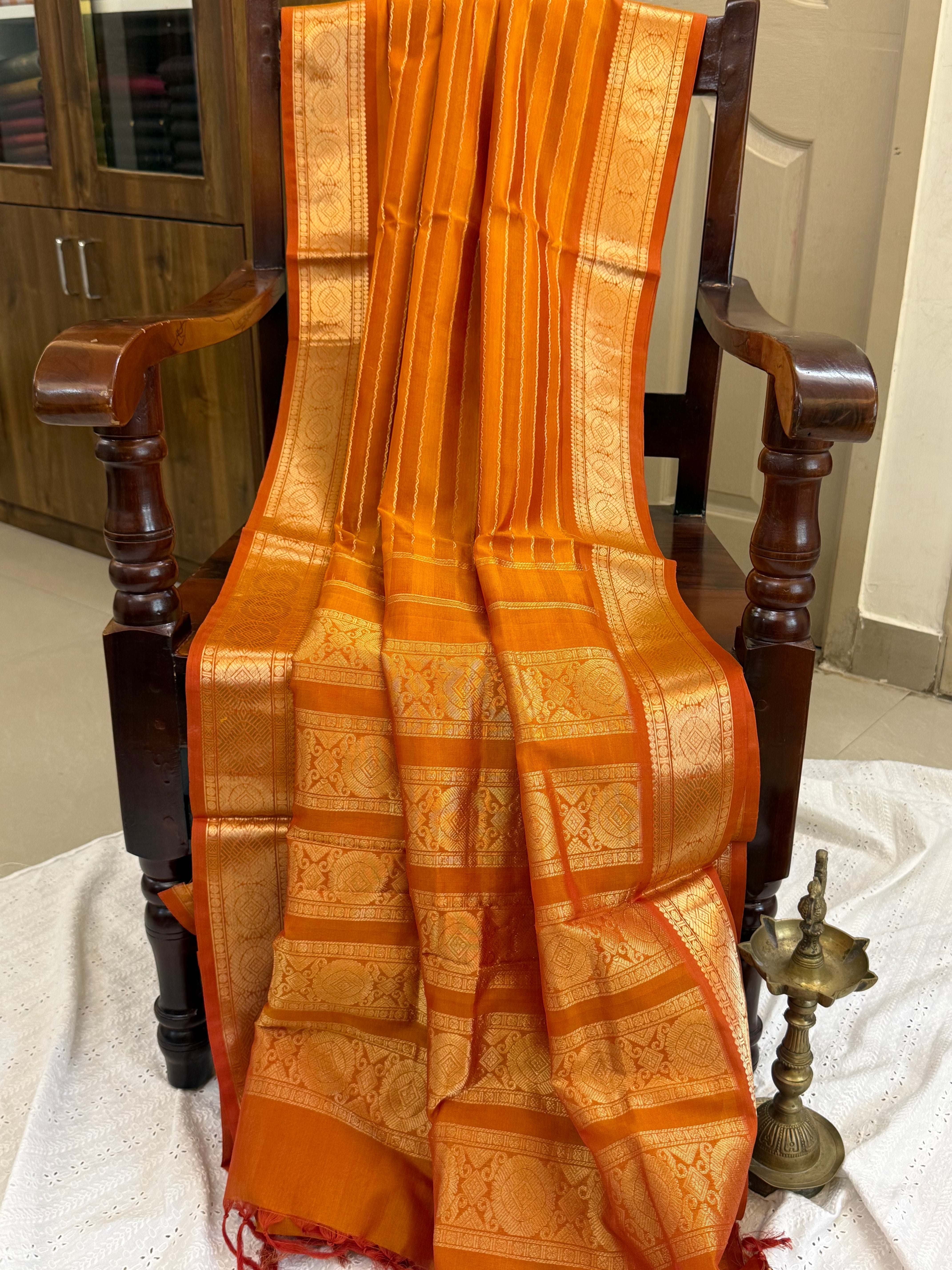 Veldhari Mustard and Rust / Premium Silk Cotton CL9745