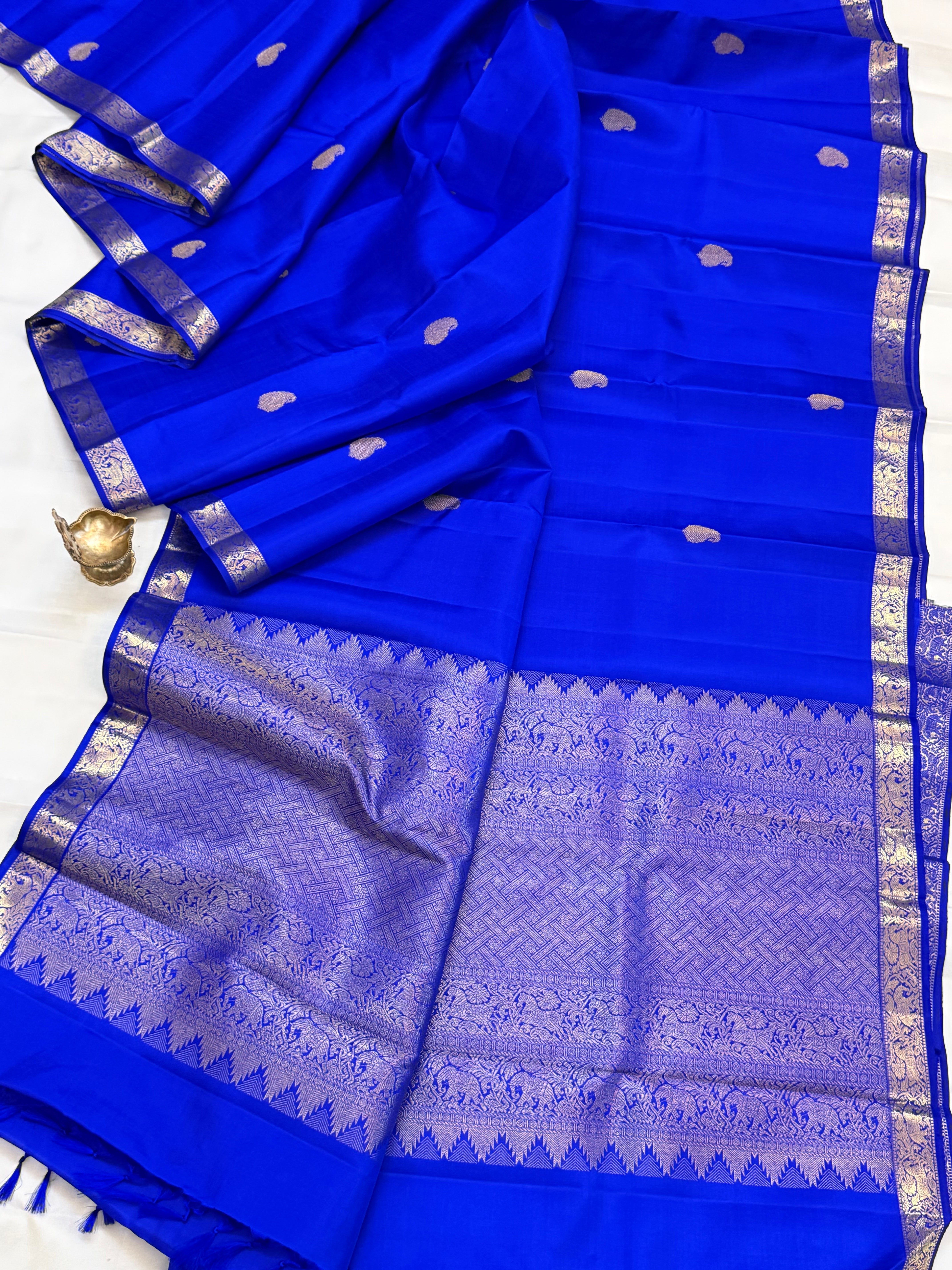 Ink blue budget friendly 2g Kanjipuram silk CLSA11010