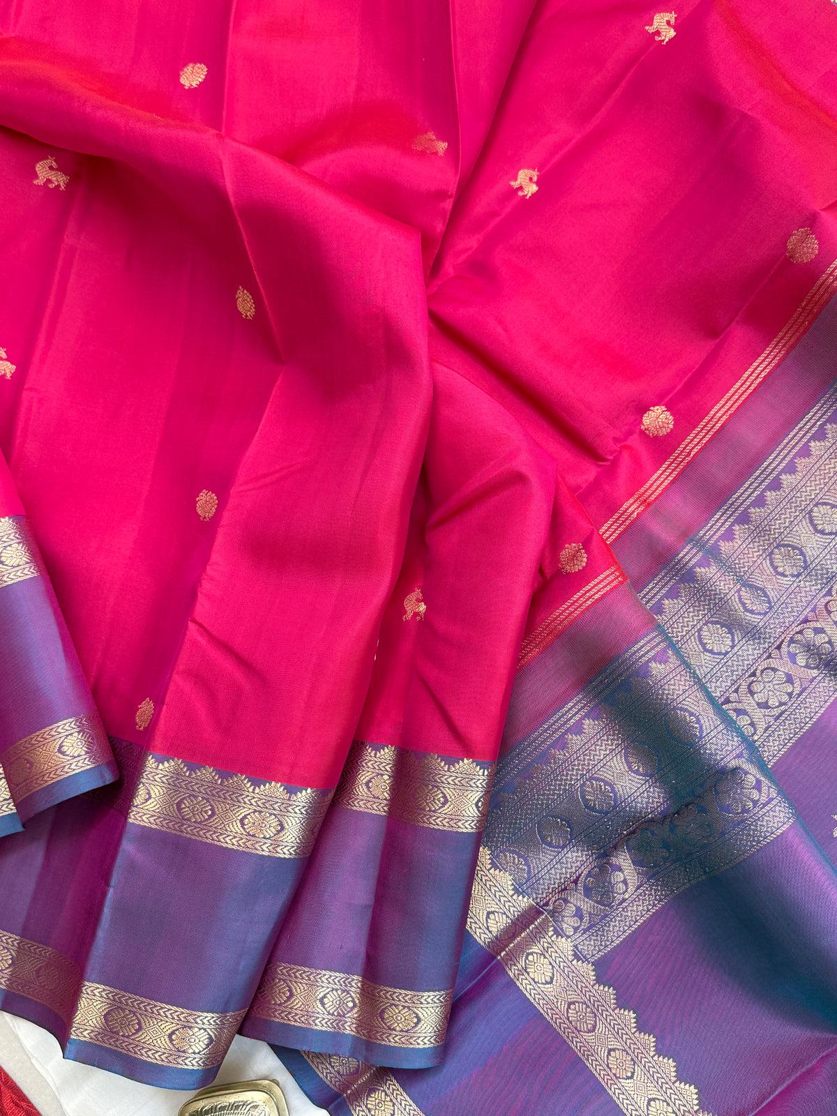 Special edition Dark Coral Pink with Zari Butta silk saree/clsa 12478