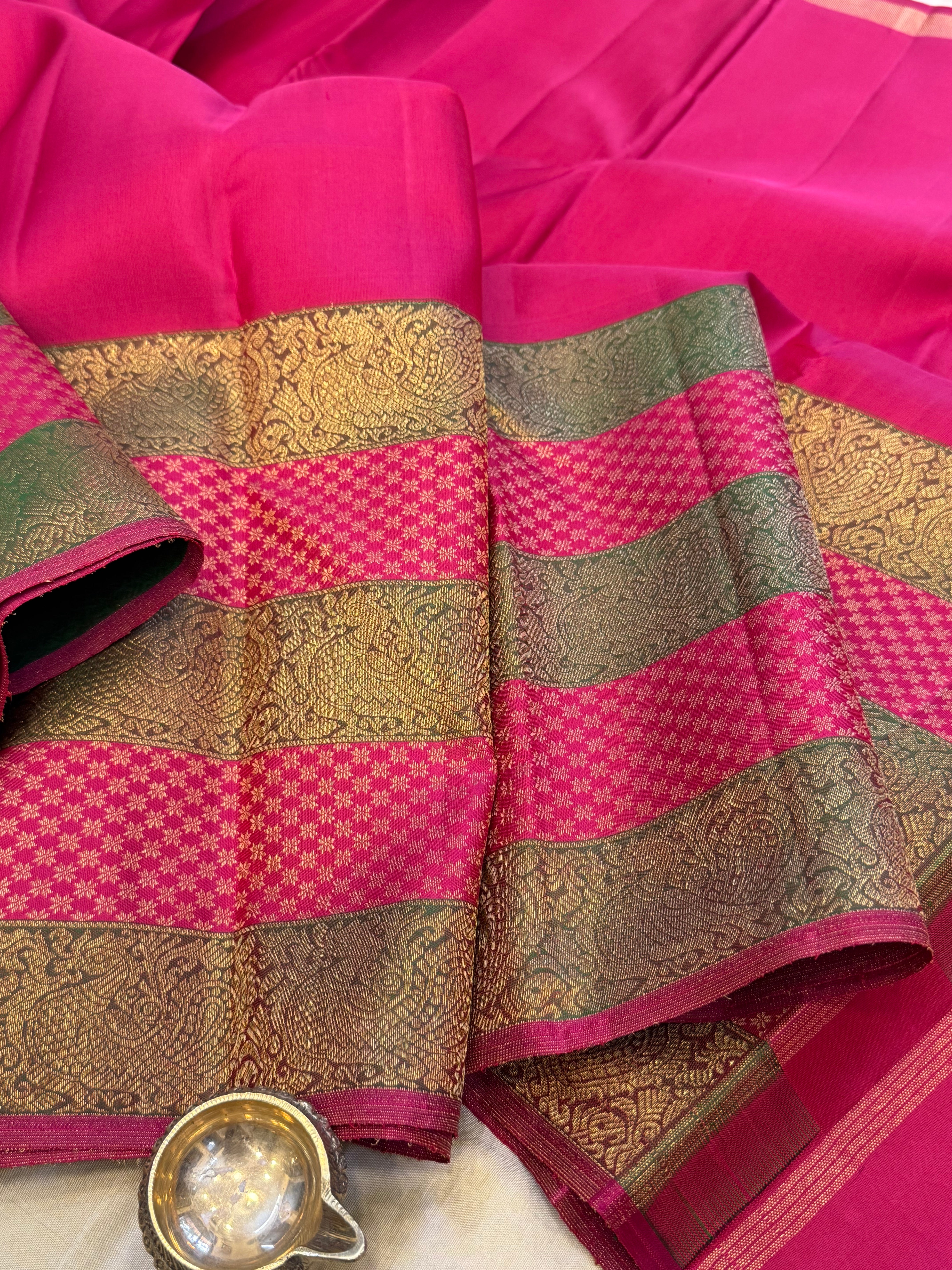 Concept saree - Pink long band border / kanjipuram silk