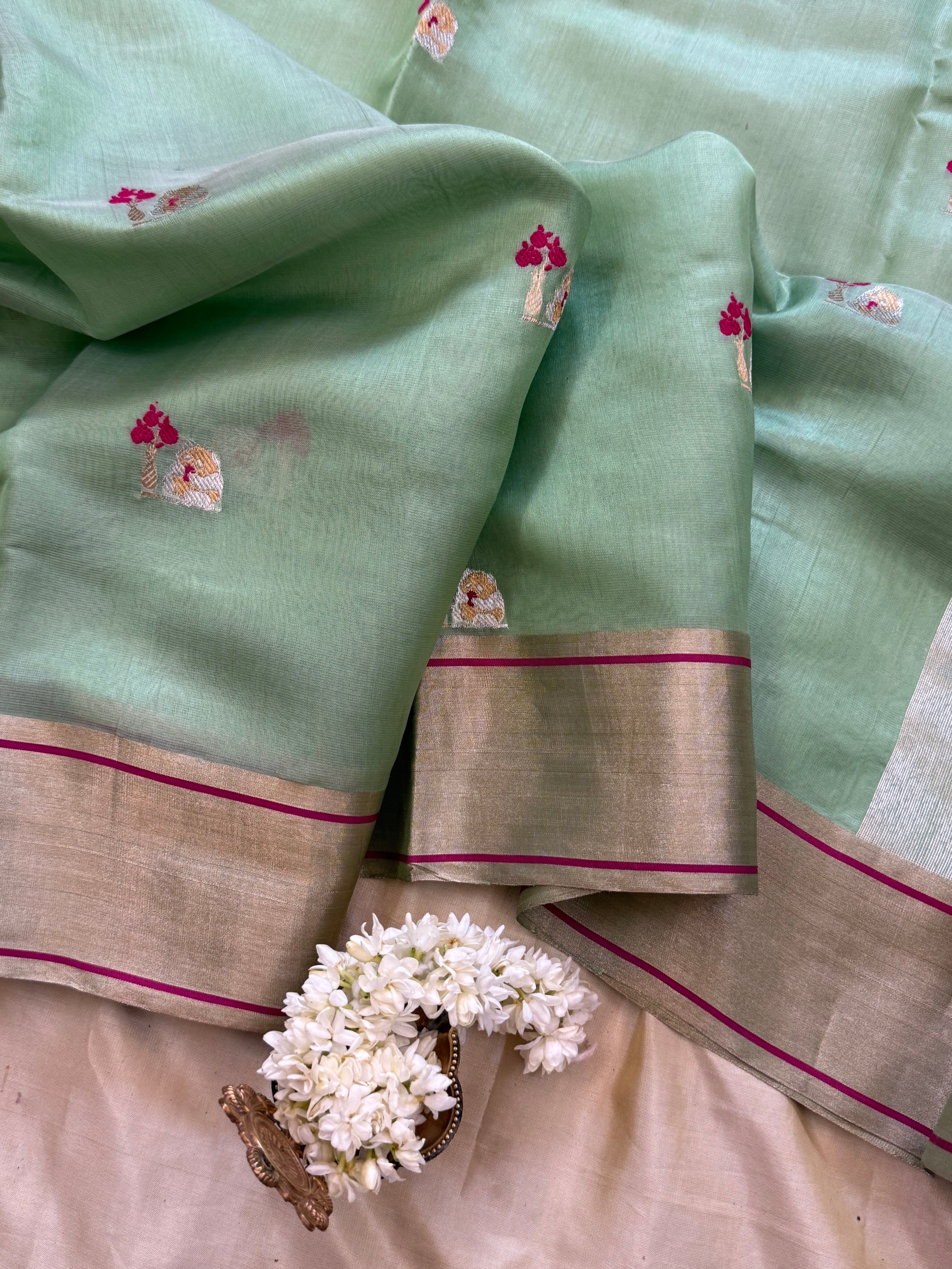 Pastel green / Chanderi silk  CLSA10879