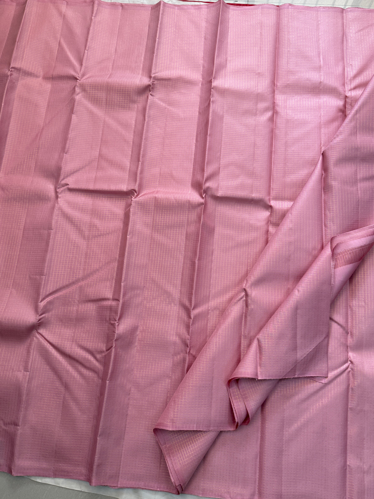 Pink zari checks /Kanjipuram silk blouse fabric (per metre )CLSA11693