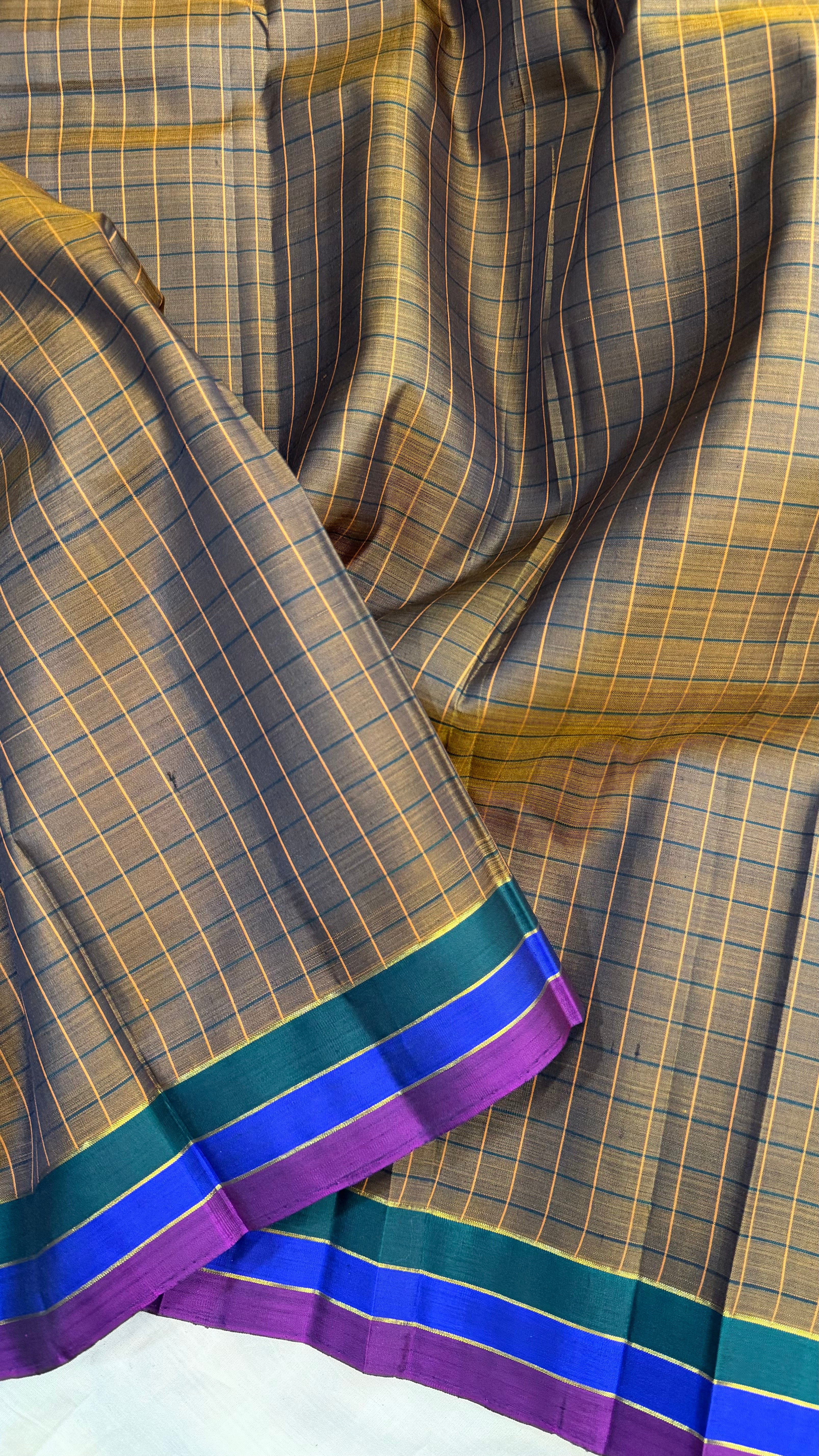 Brown thread work / Arani silk