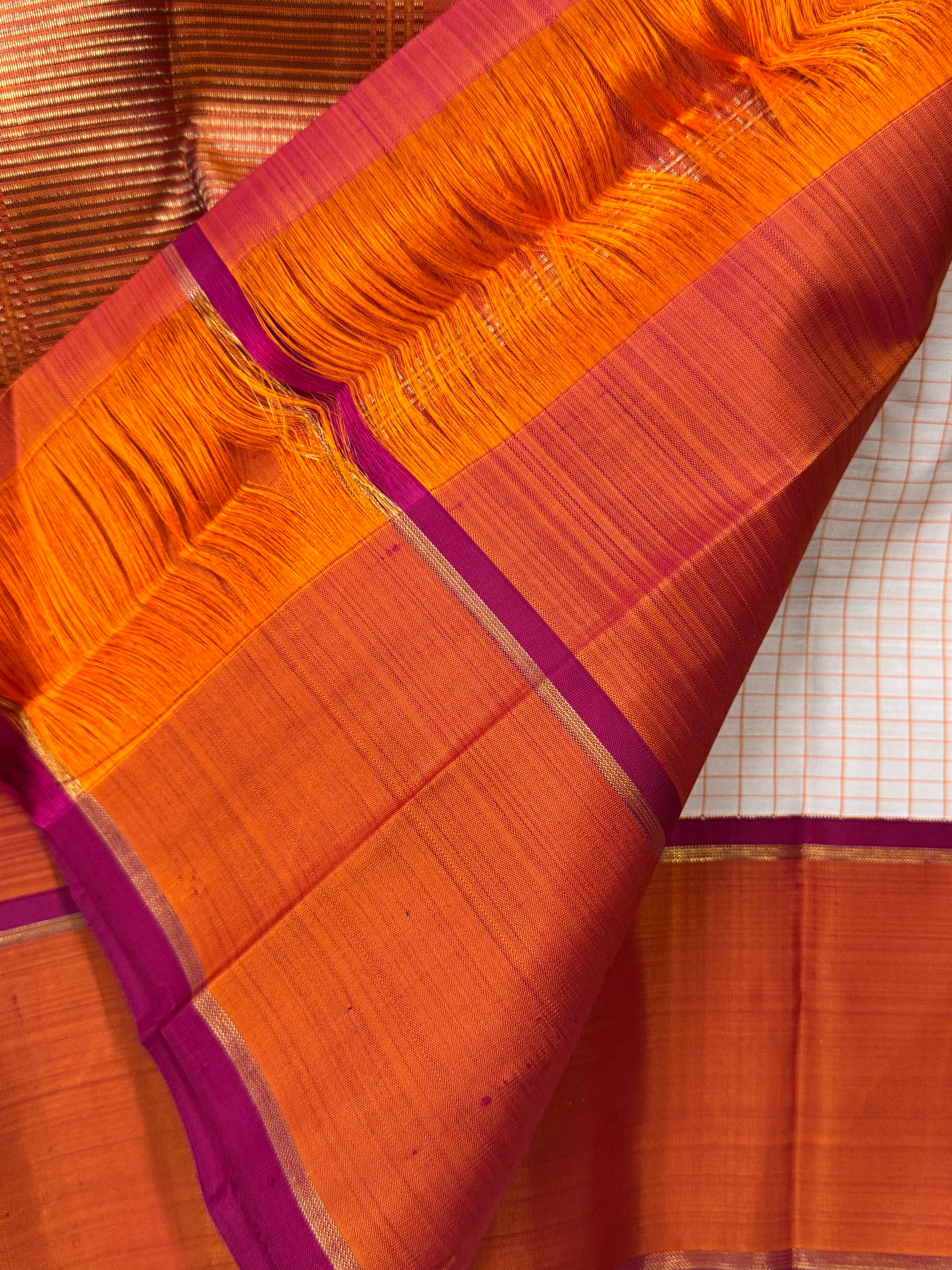 Cream kattam korvai  / kanjipuram silk