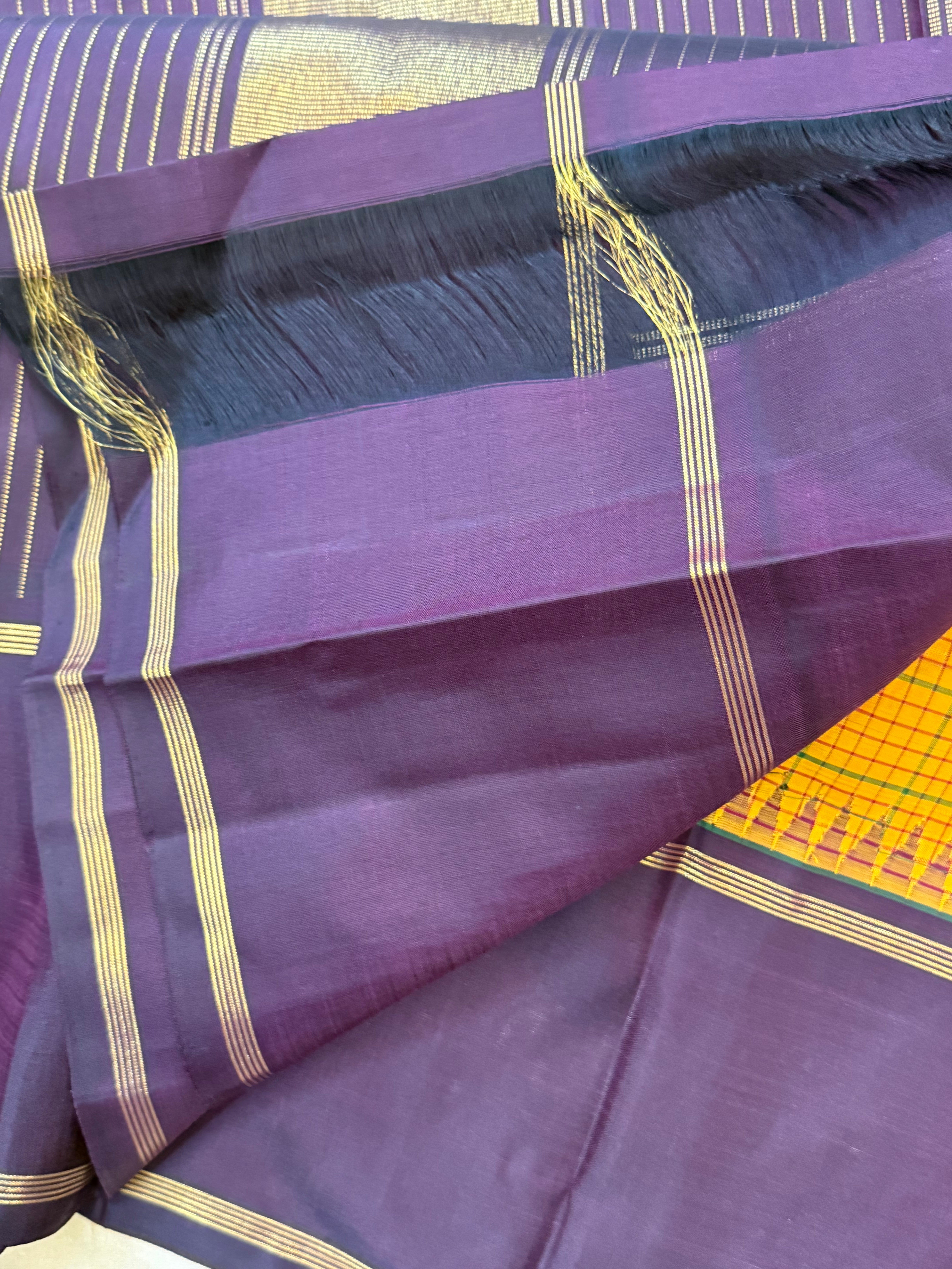 Golden yellow and paaku rettapet/ Arani silk