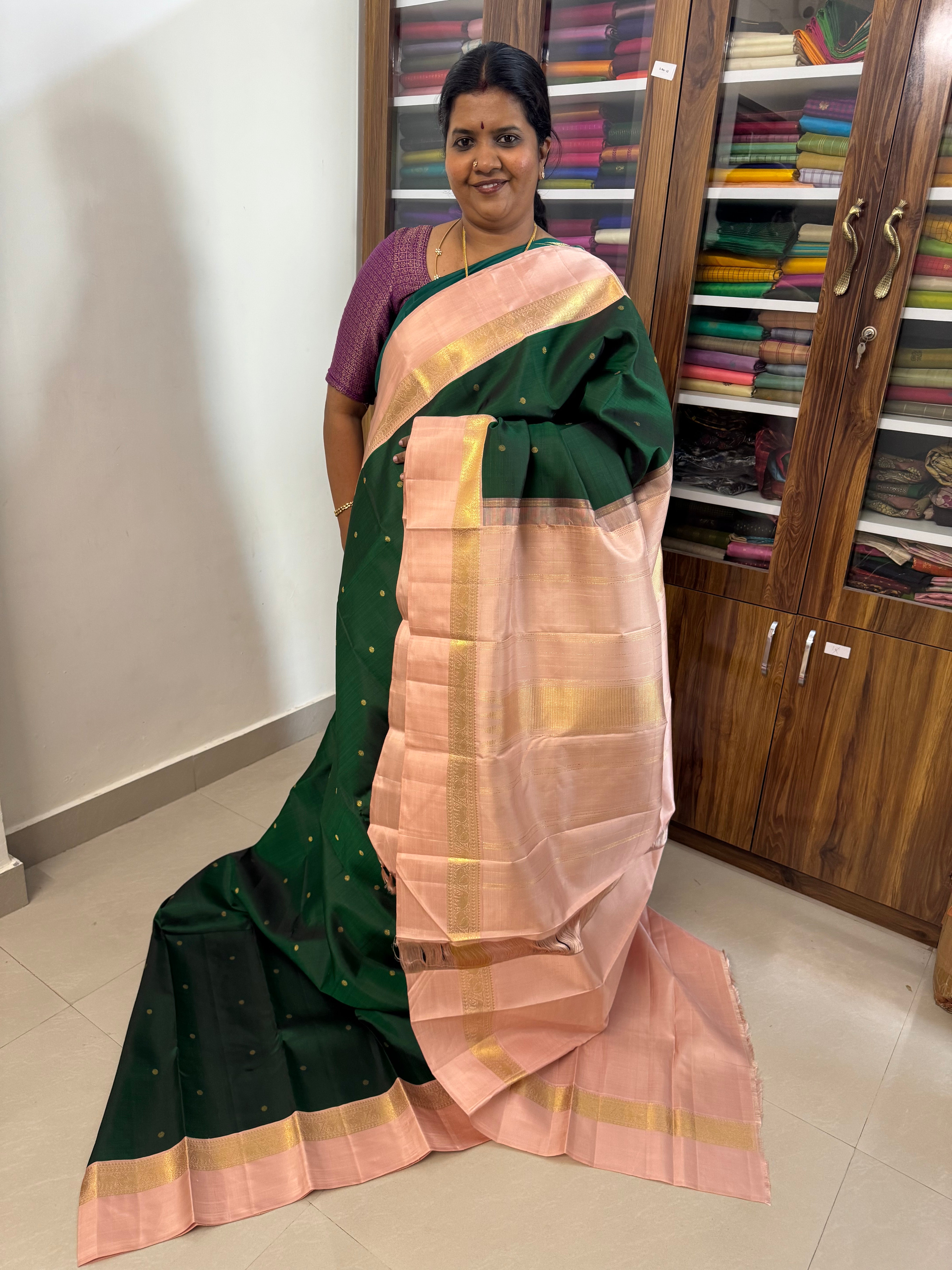 Kaal erangina border Korvai kanjipuram silk